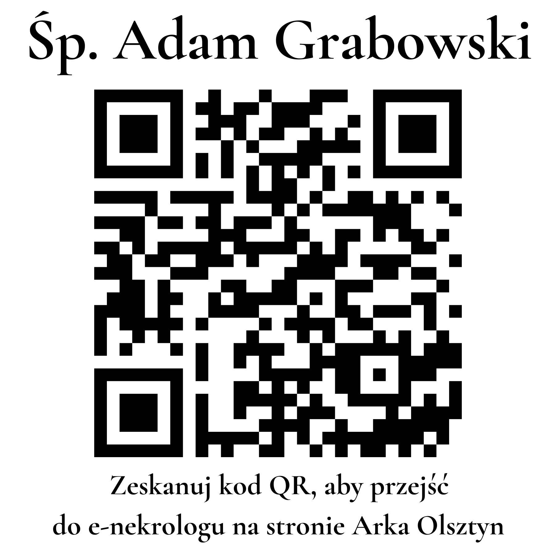Kod QR do nekrologu Adam Grabowski