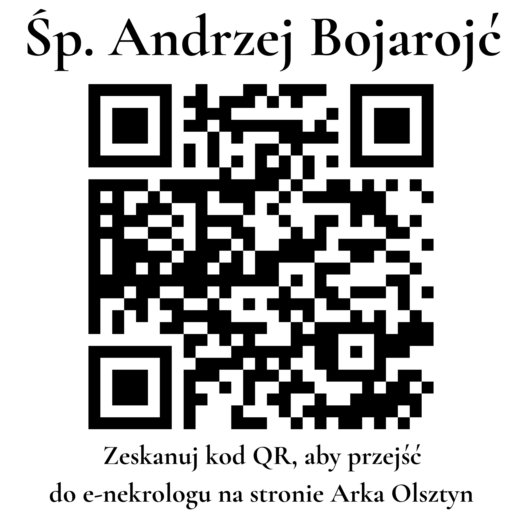 Kod QR do nekrologu Andrzej Bojarojć