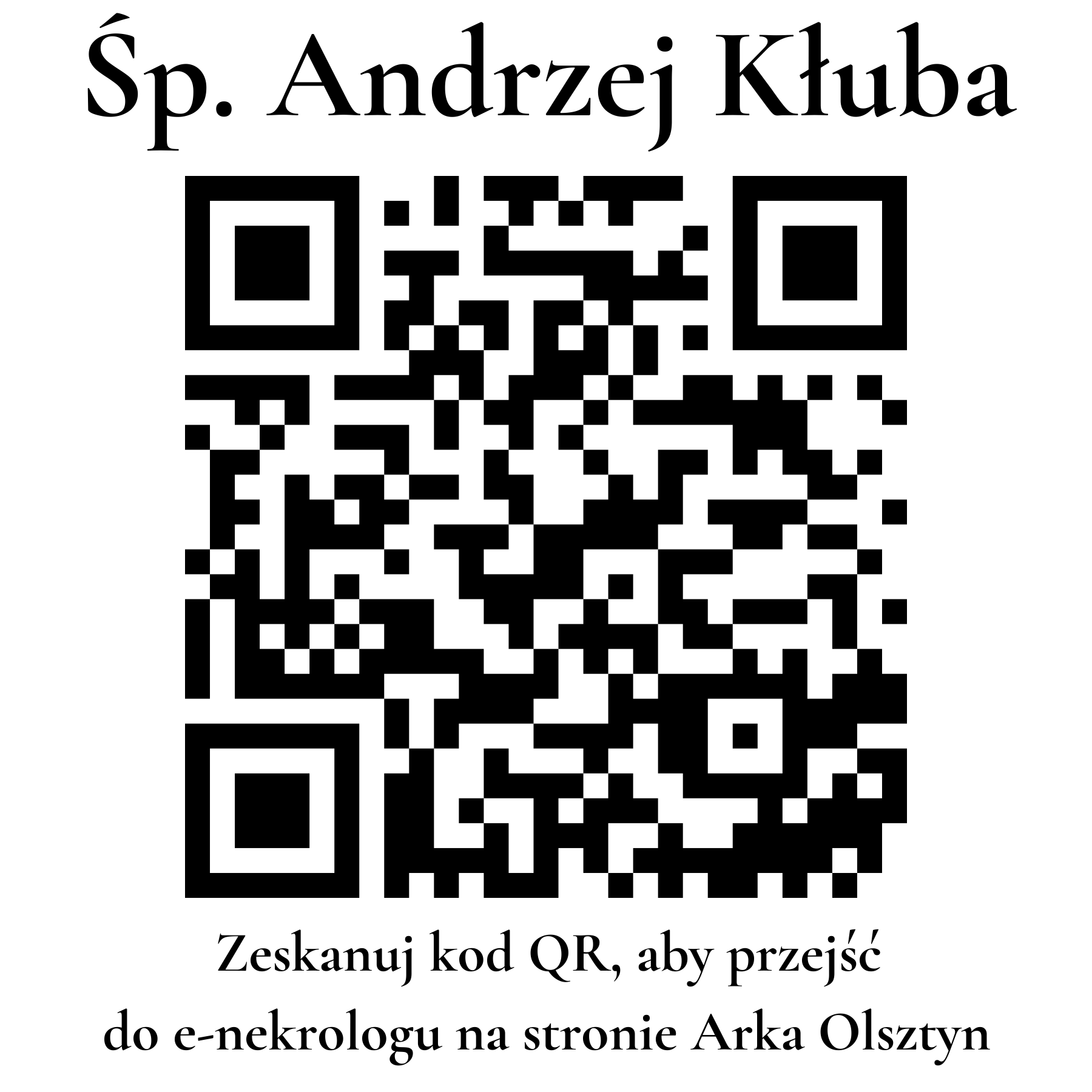 Kod QR do nekrologu Andrzej Kłuba