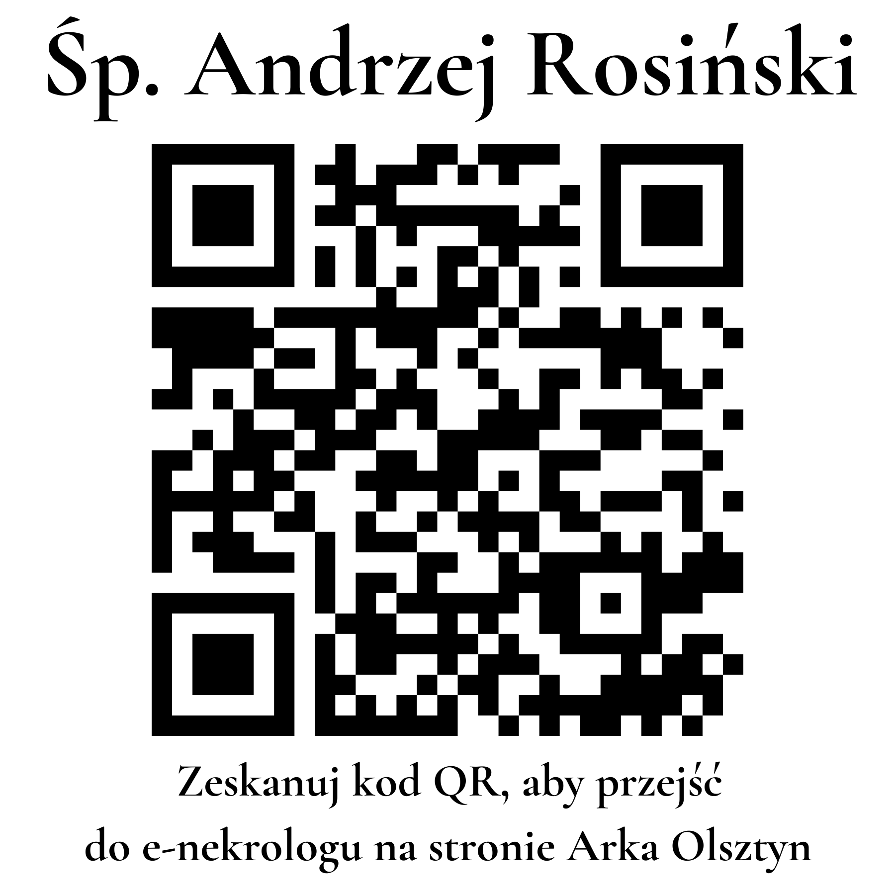 Kod QR do nekrologu Andrzej Rosiński