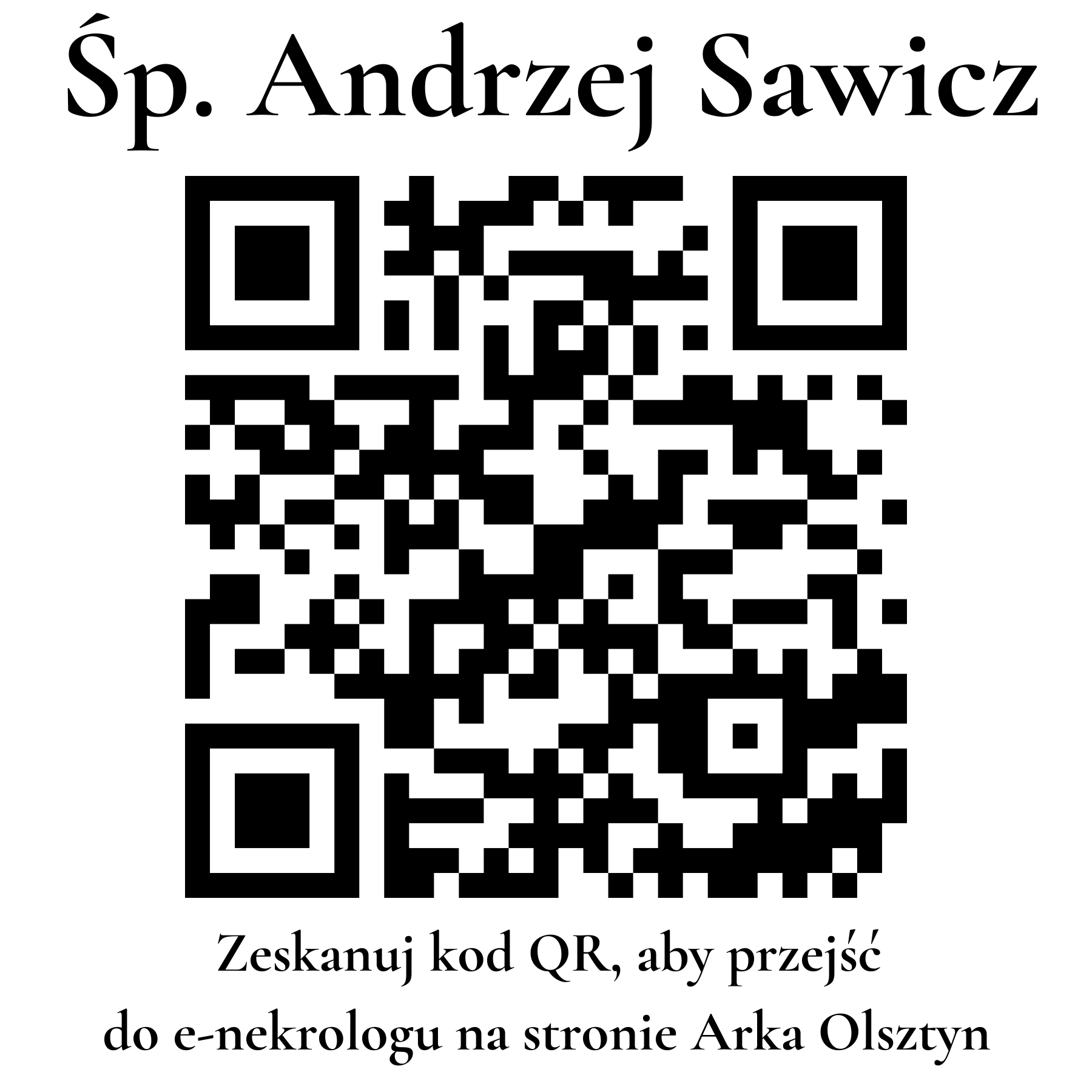 Kod QR do nekrologu Andrzej Sawicz