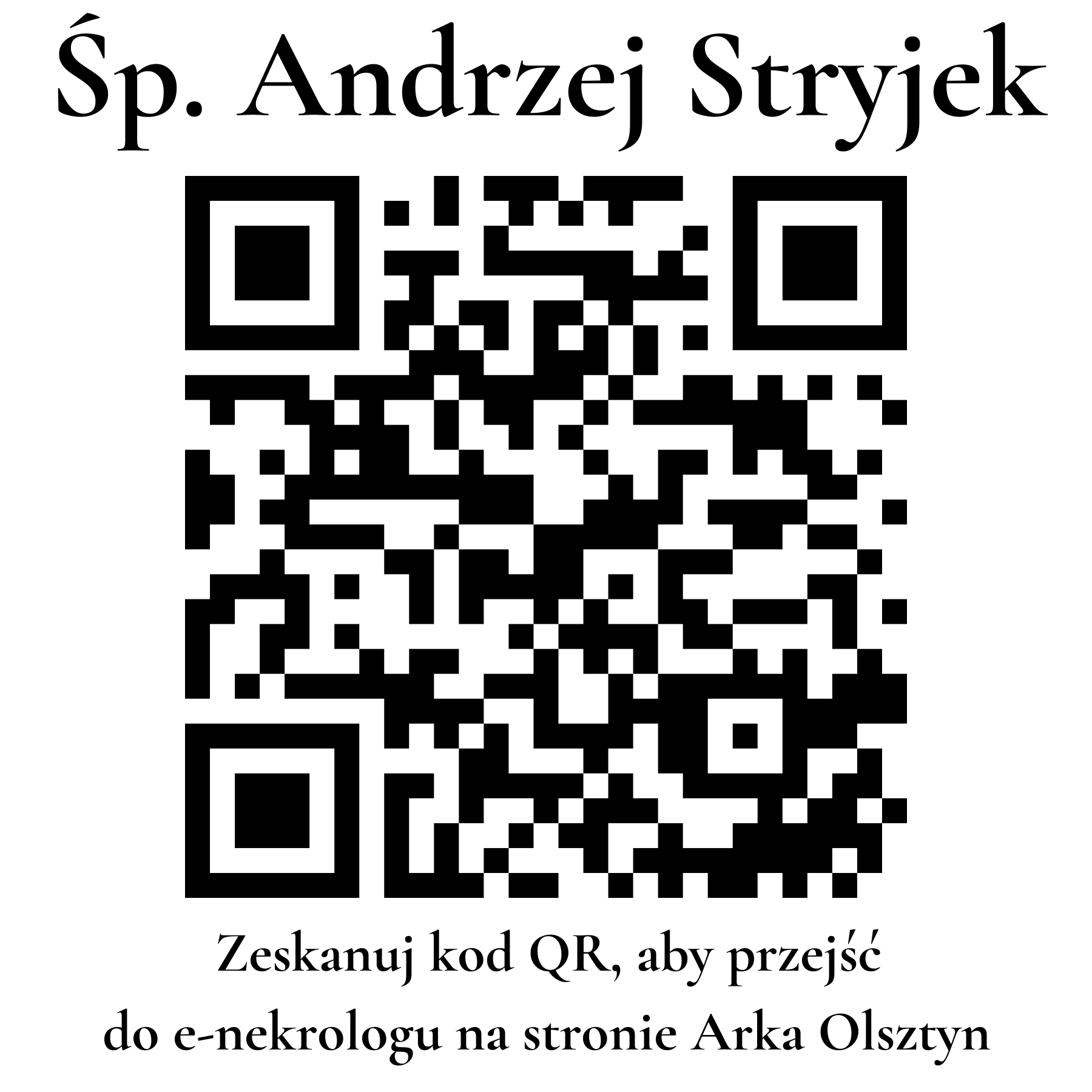 Kod QR do nekrologu Andrzej Stryjek