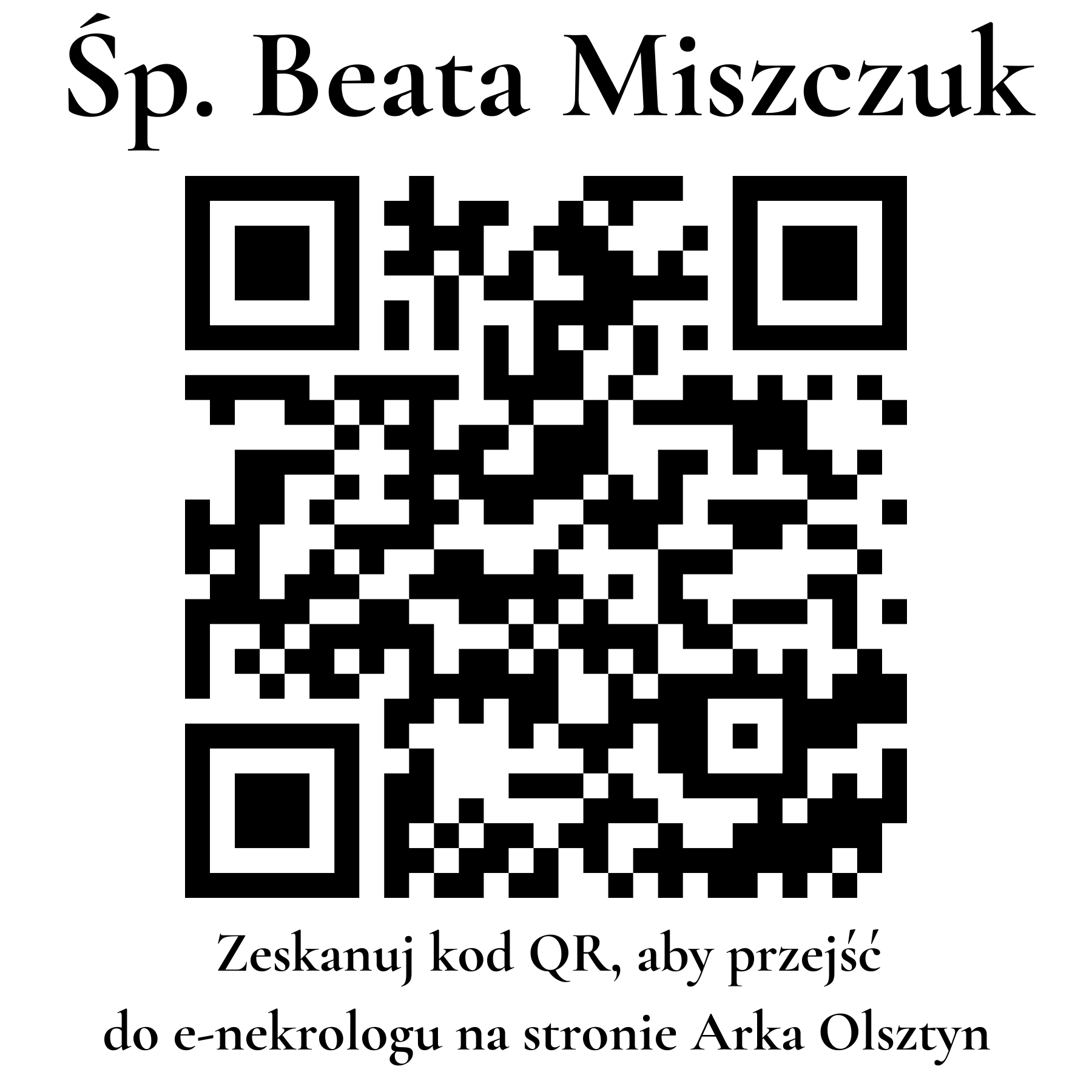 Kod QR do nekrologu Beata Miszczuk