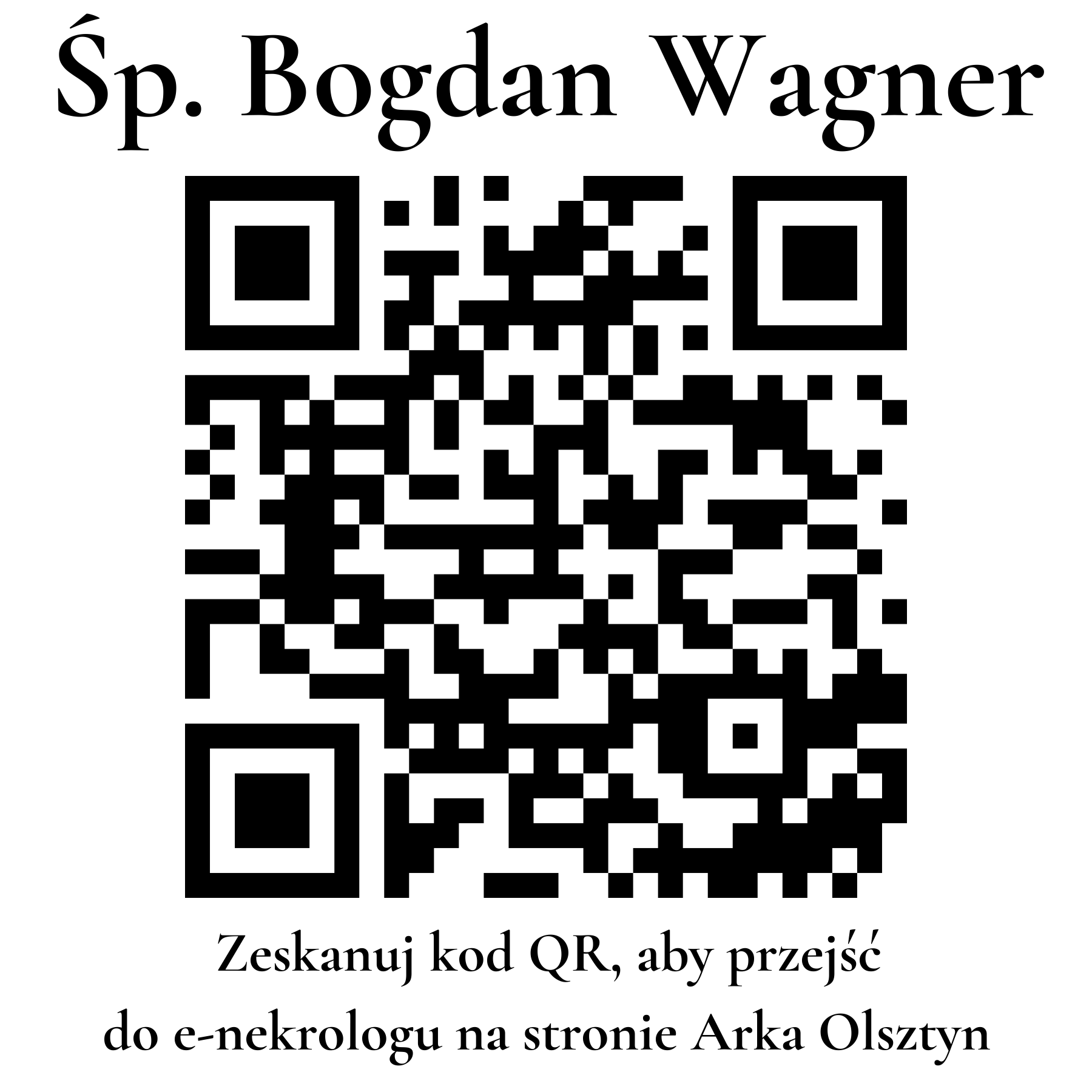 Kod QR do nekrologu Bogdan Wagner
