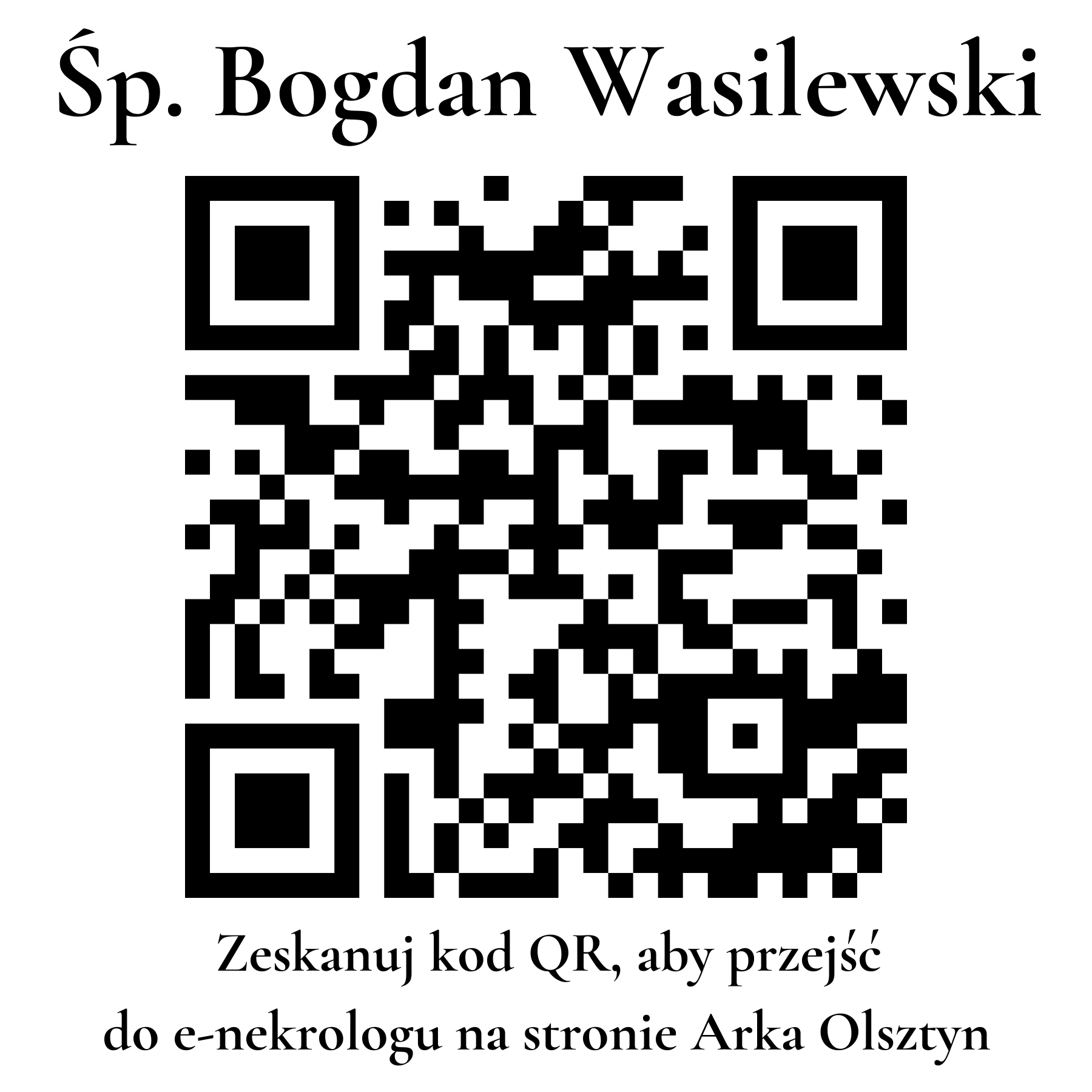 Kod QR do nekrologu Bogdan Wasilewski