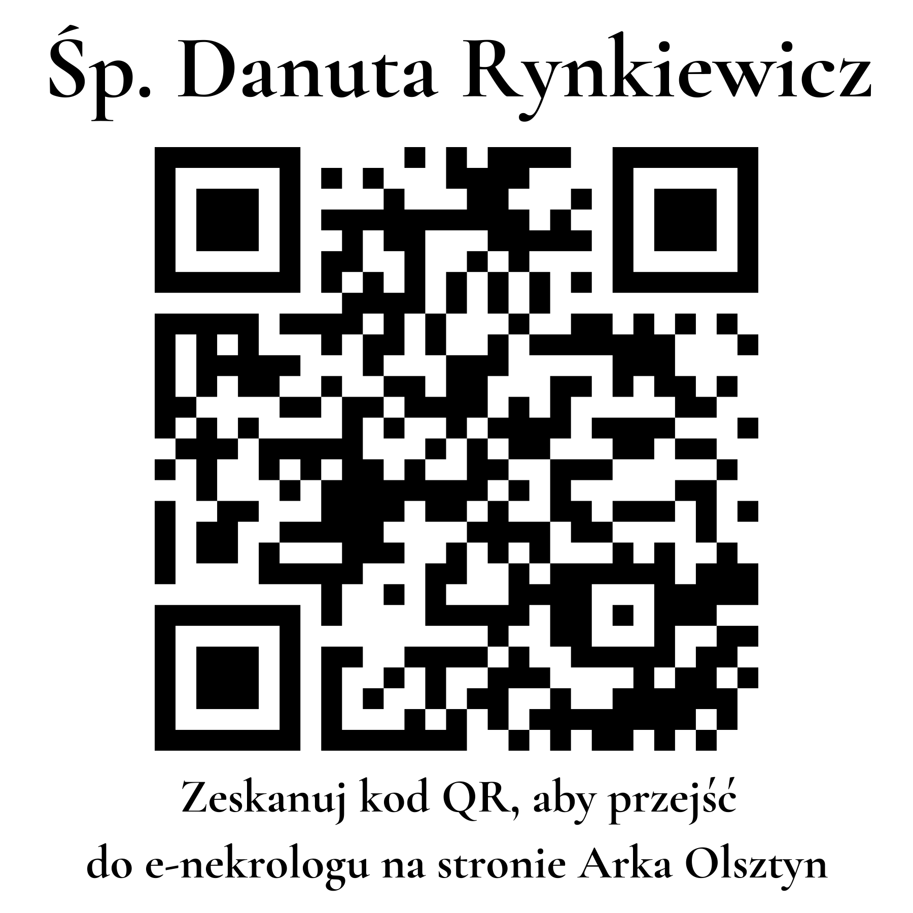 Kod QR do nekrologu Danuta Rynkiewicz
