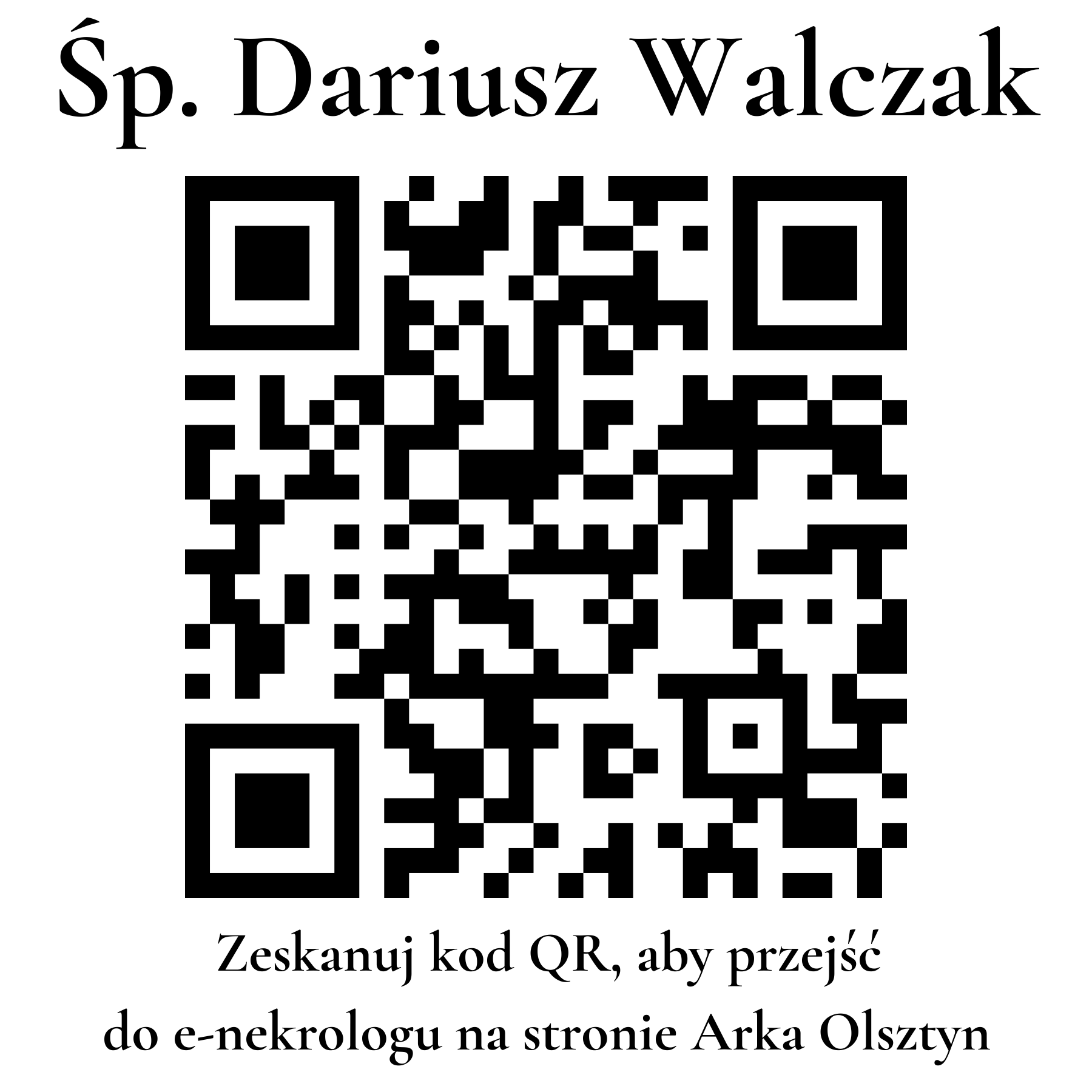 Kod QR do nekrologu Dariusz Walczak