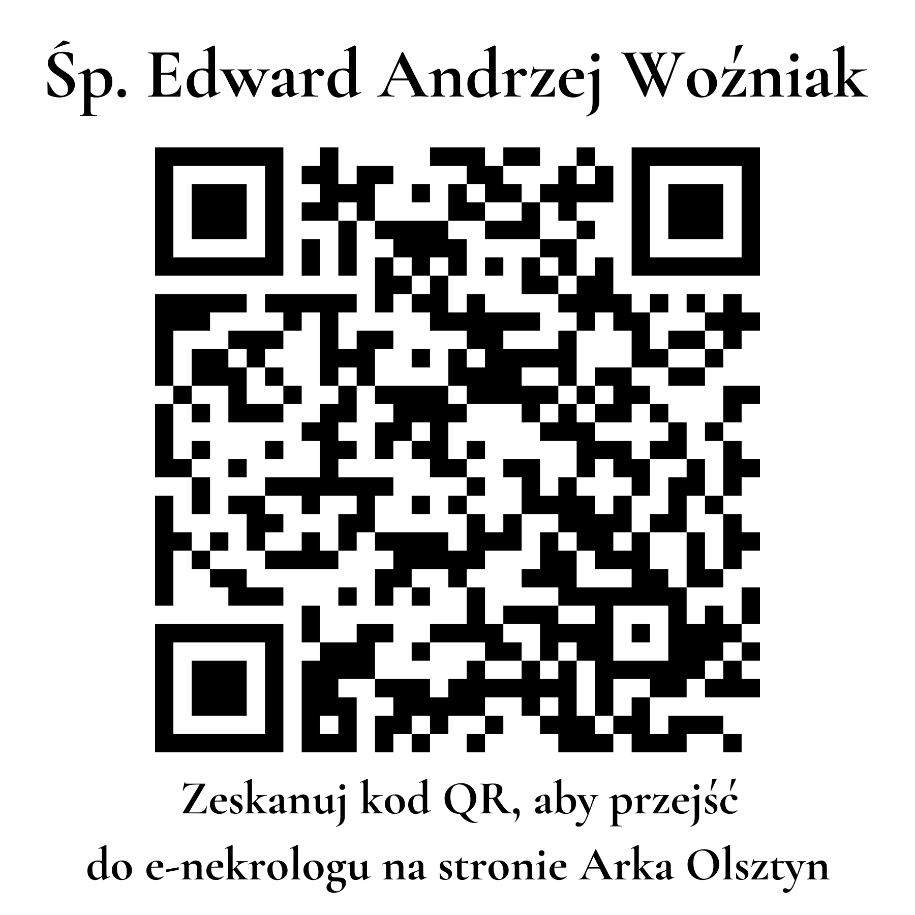 Kod QR do nekrologu Edward Andrzej Woźniak