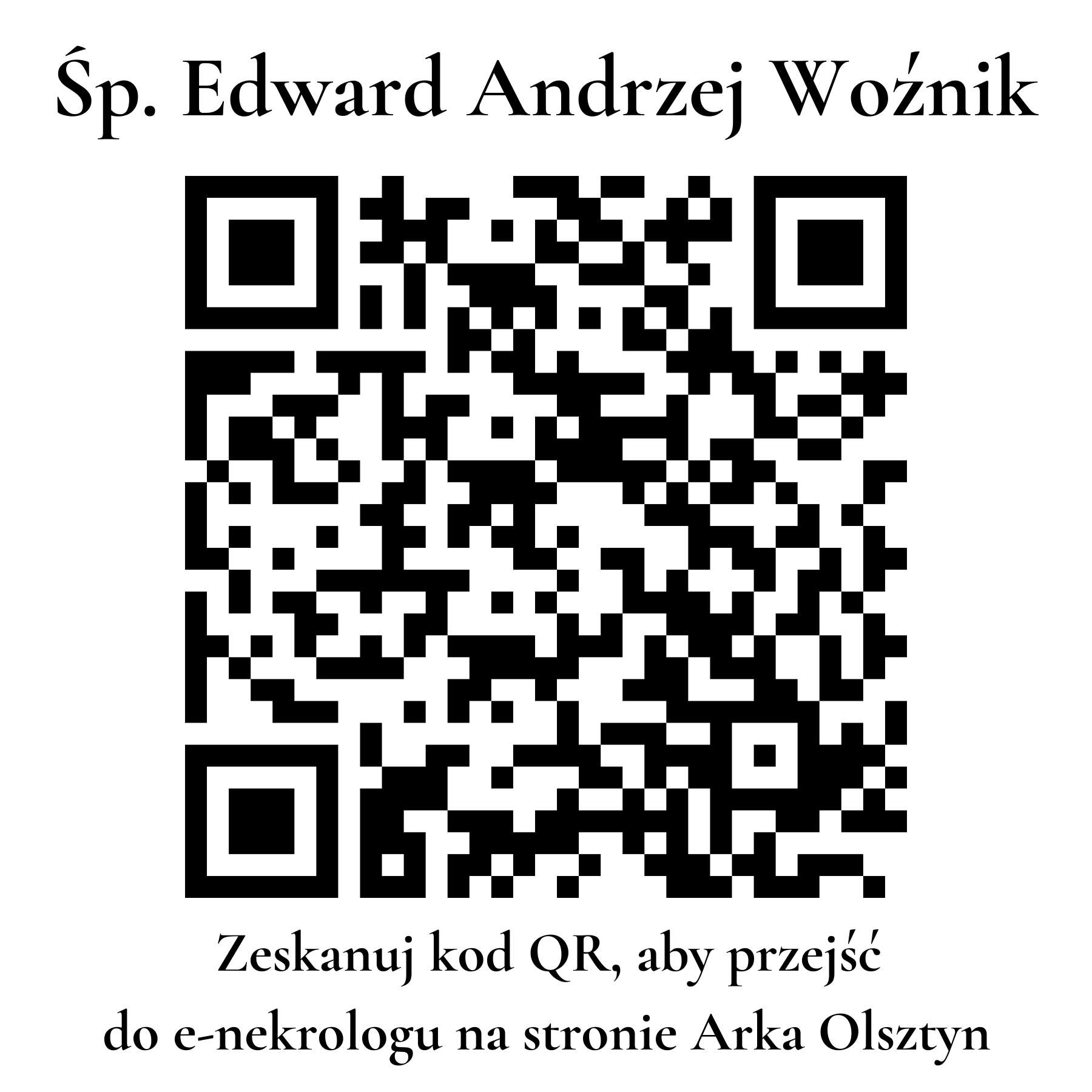Kod QR do nekrologu Edward Andrzej Woźnik