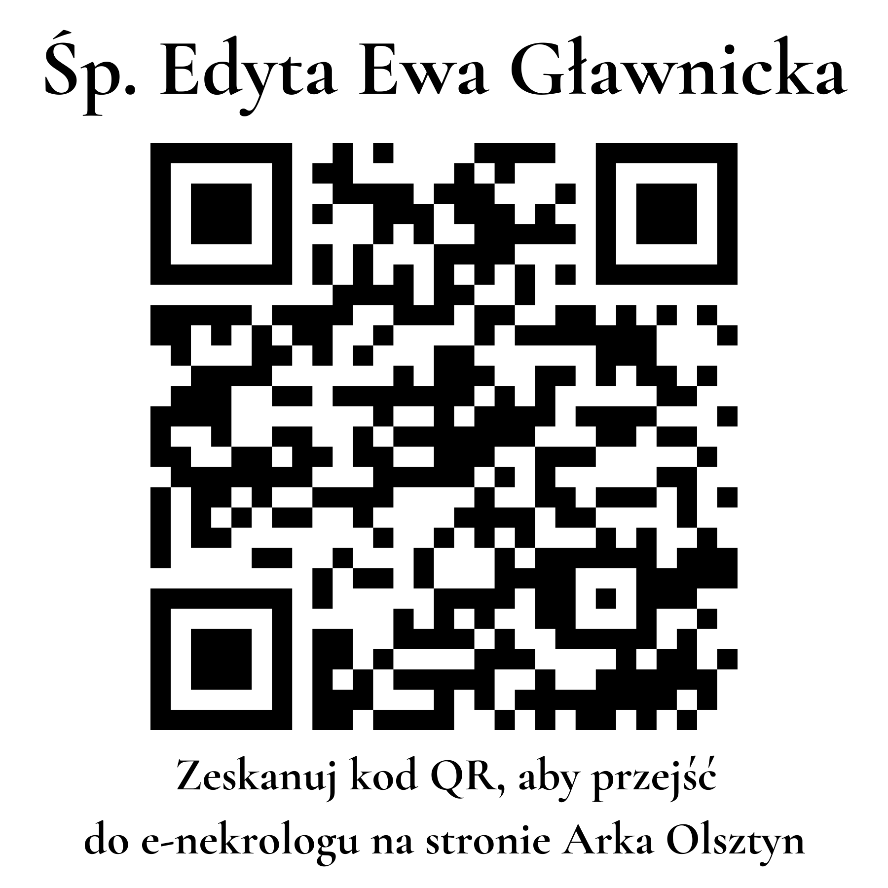 Kod QR do nekrologu Edyta Ewa Gławnicka