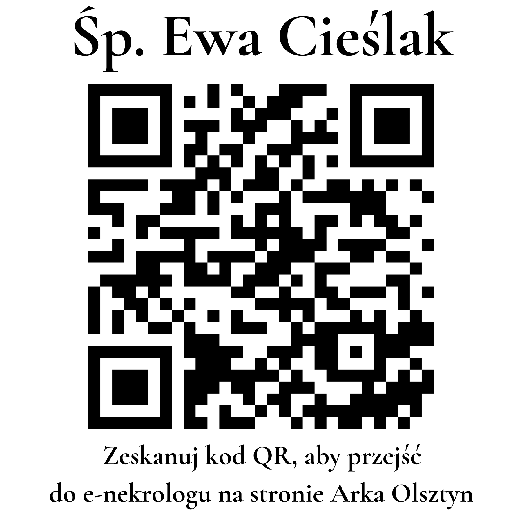 Kod QR do nekrologu Ewa Cieślak