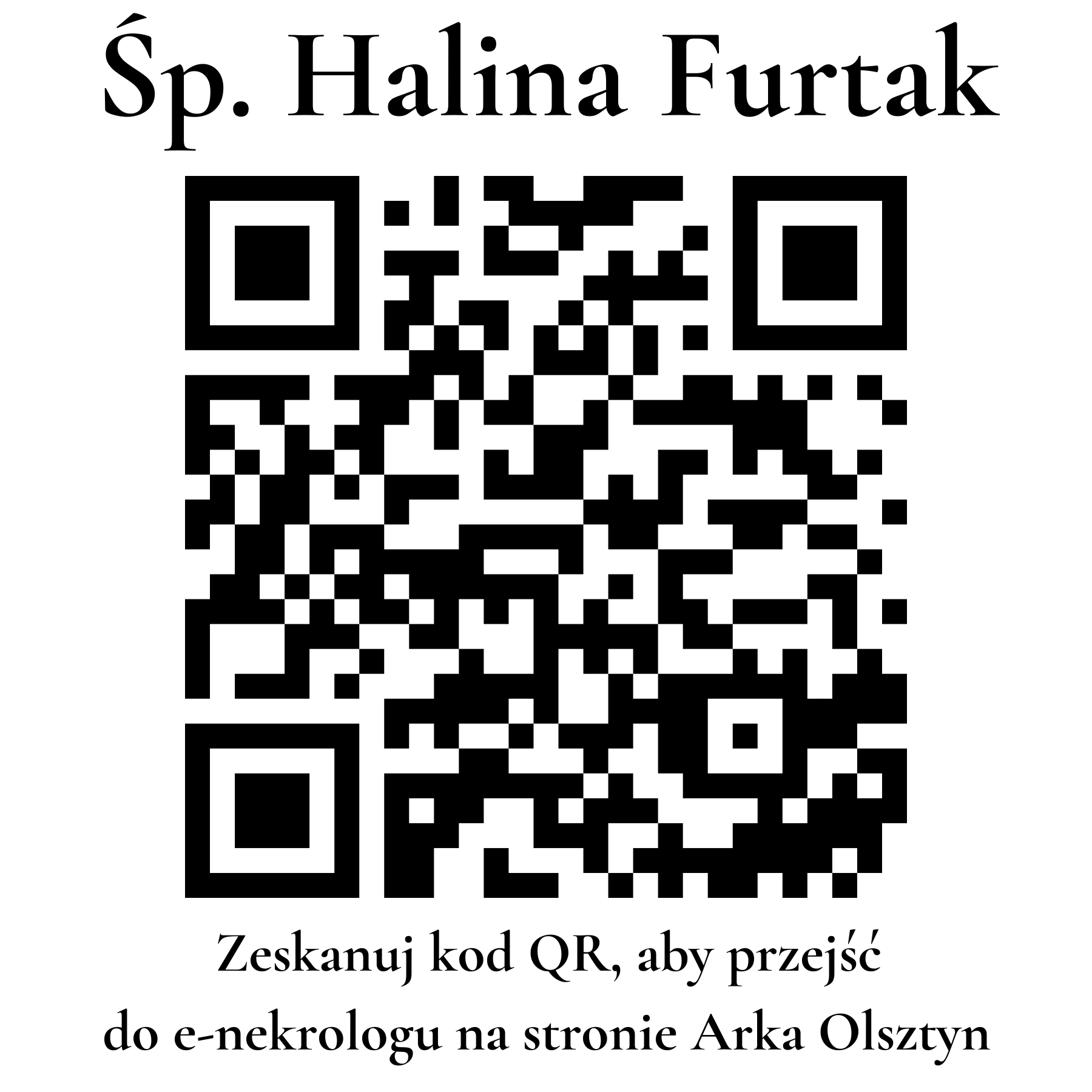 Kod QR do nekrologu Halina Furtak