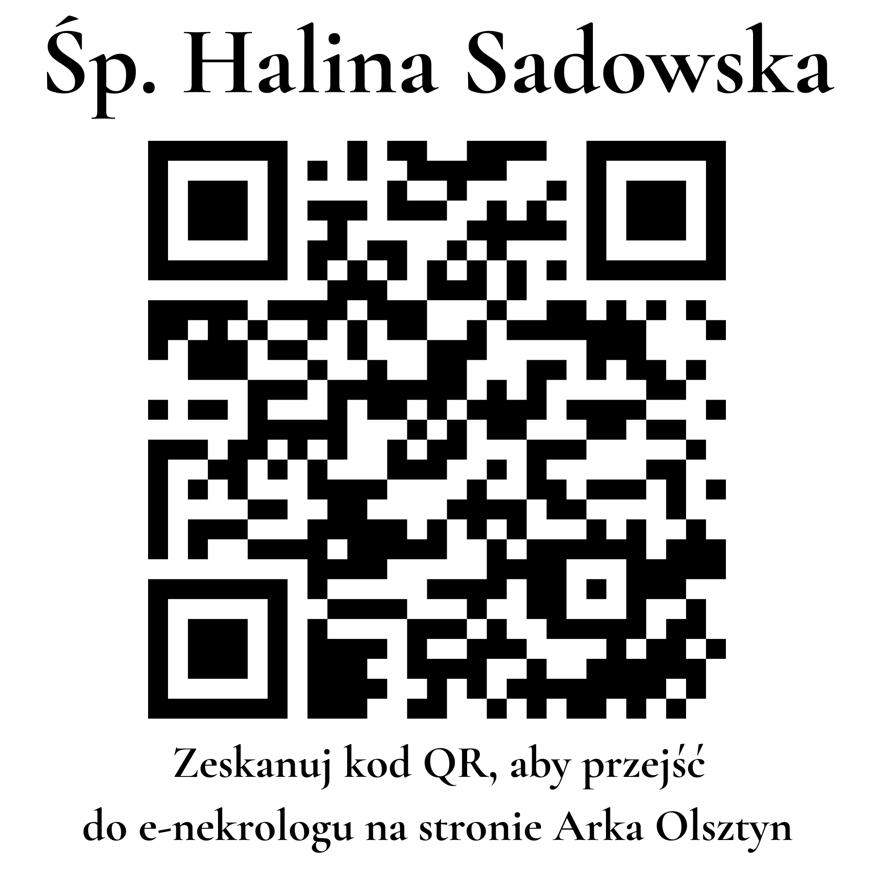 Kod QR do nekrologu Halina Sadowska
