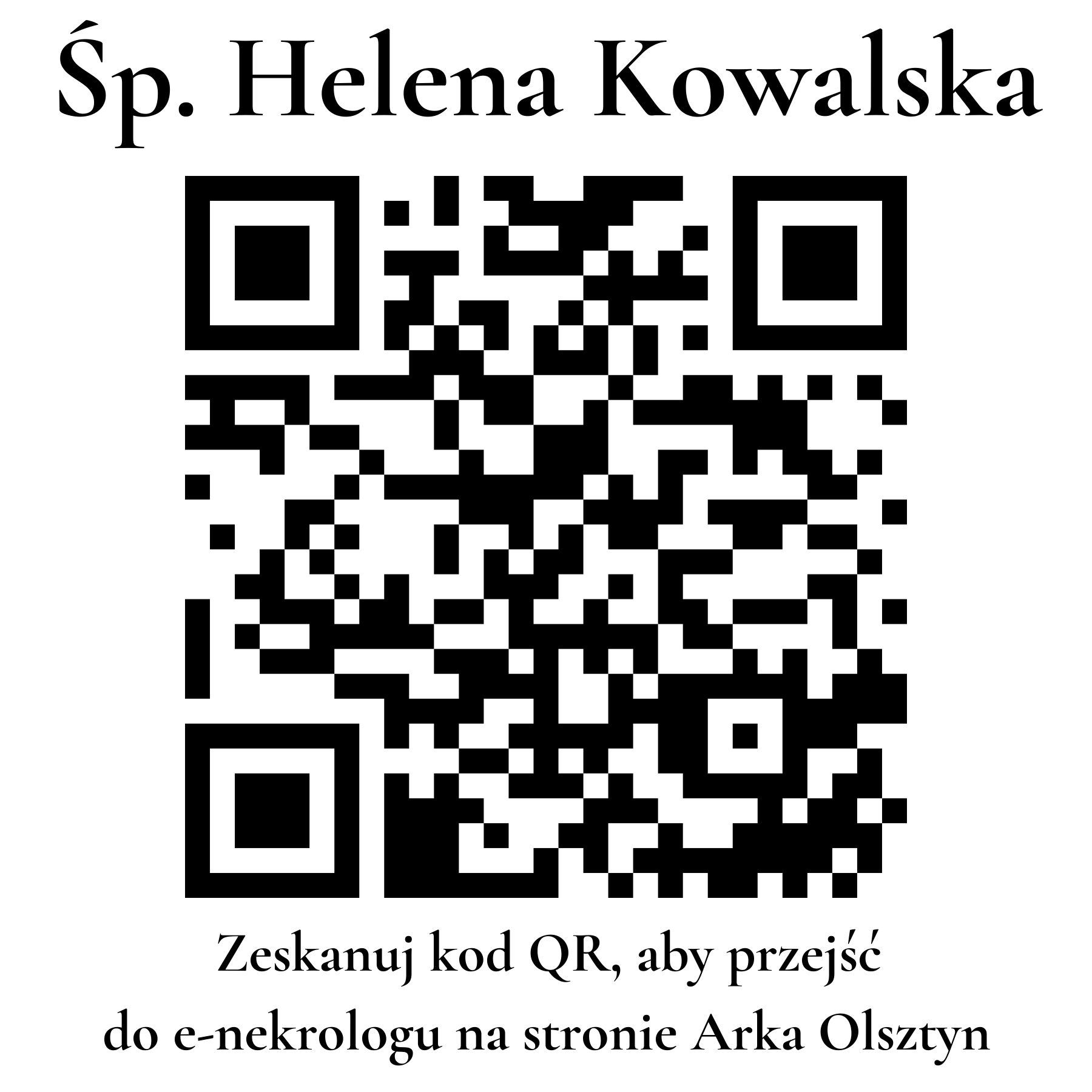 Kod QR do nekrologu Helena Kowalska