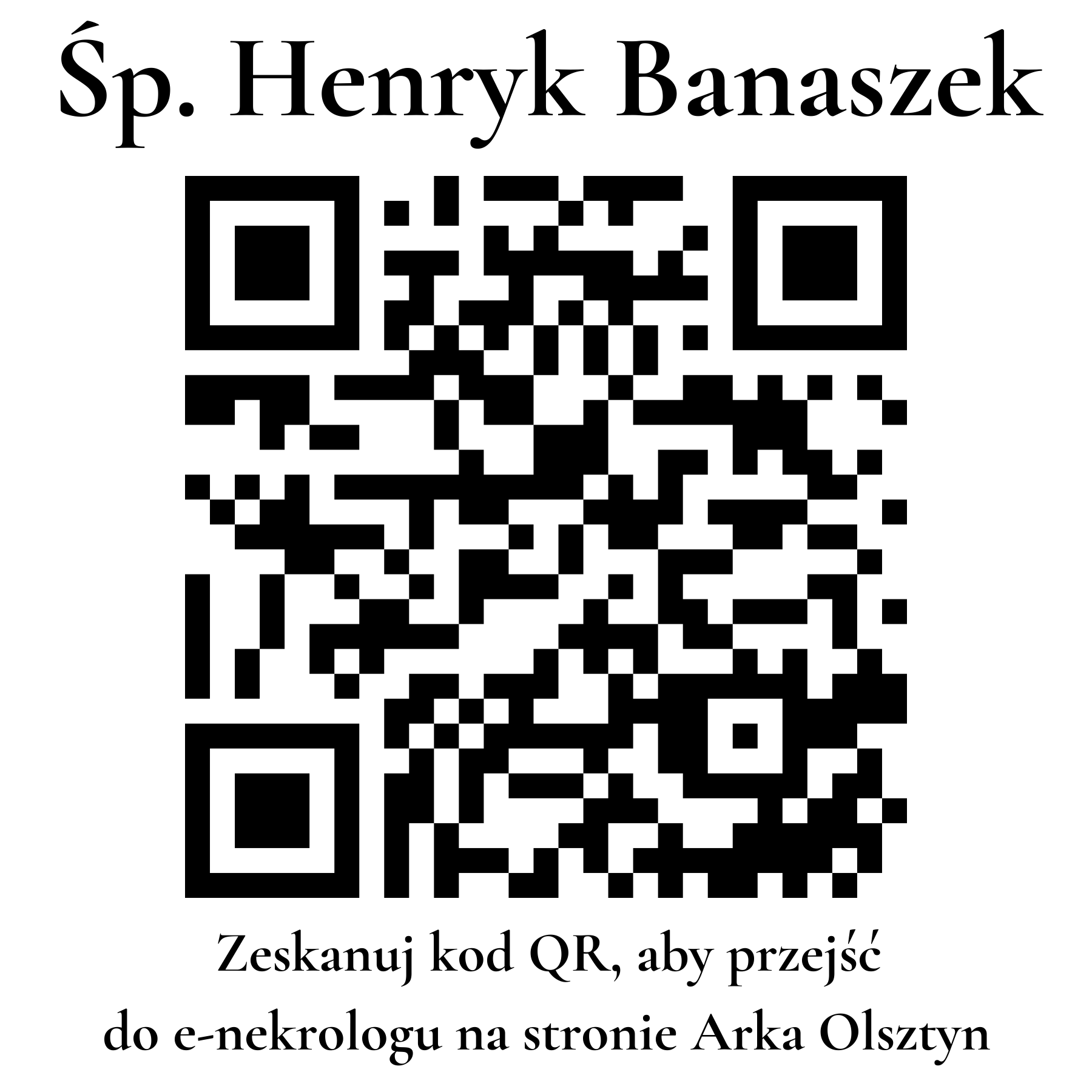 Kod QR do nekrologu Henryk Banaszek