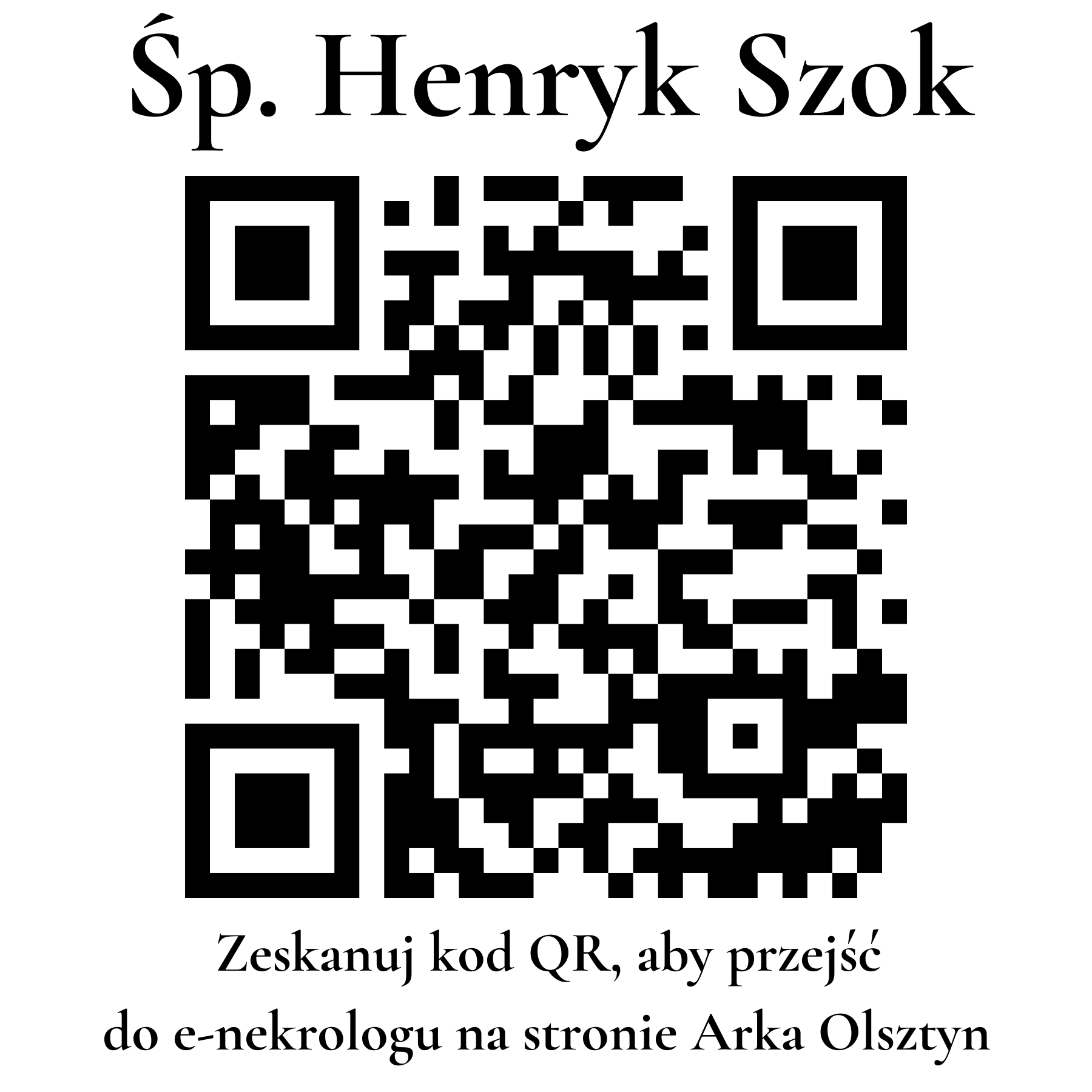 Kod QR do nekrologu Henryk Szok