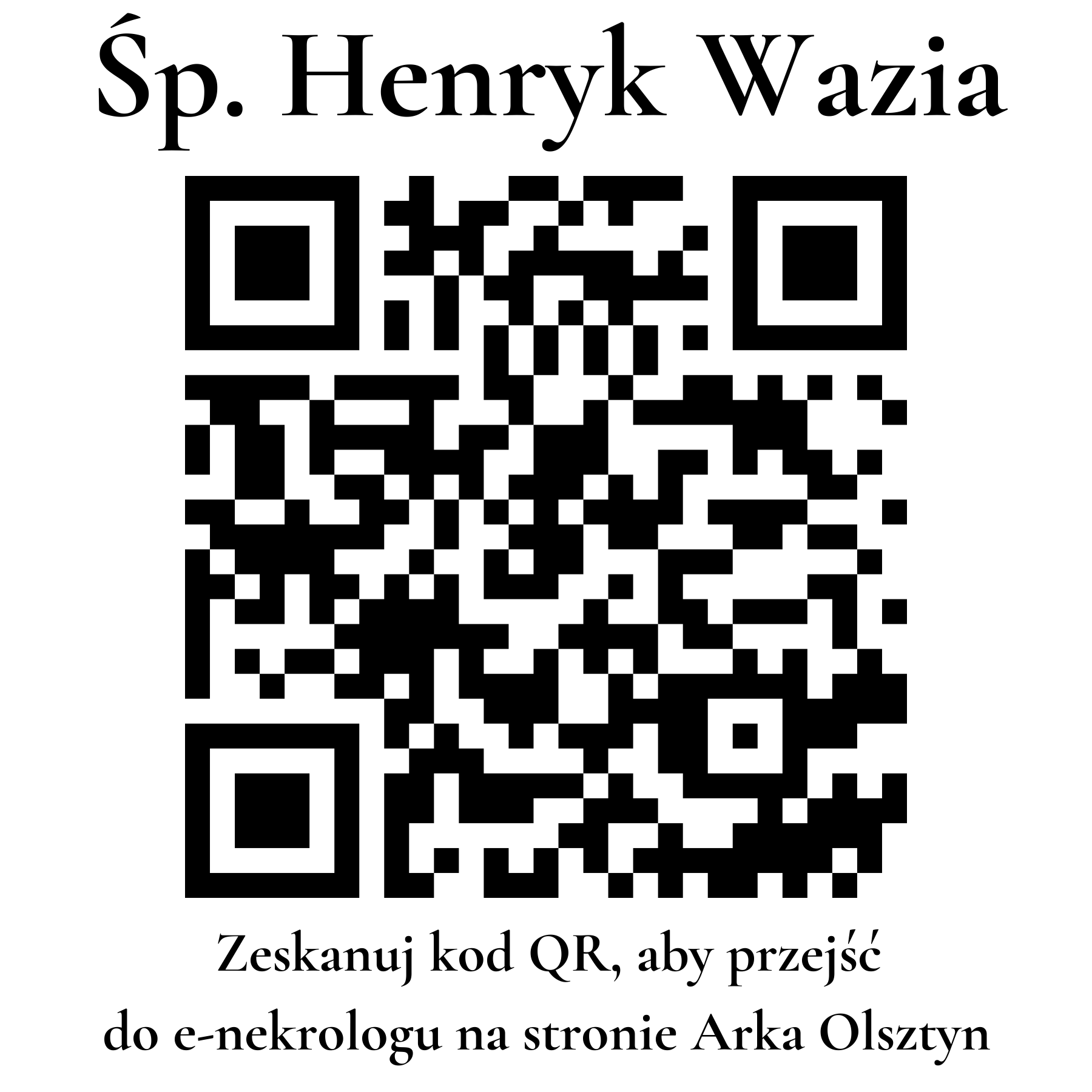 Kod QR do nekrologu Henryk Wazia