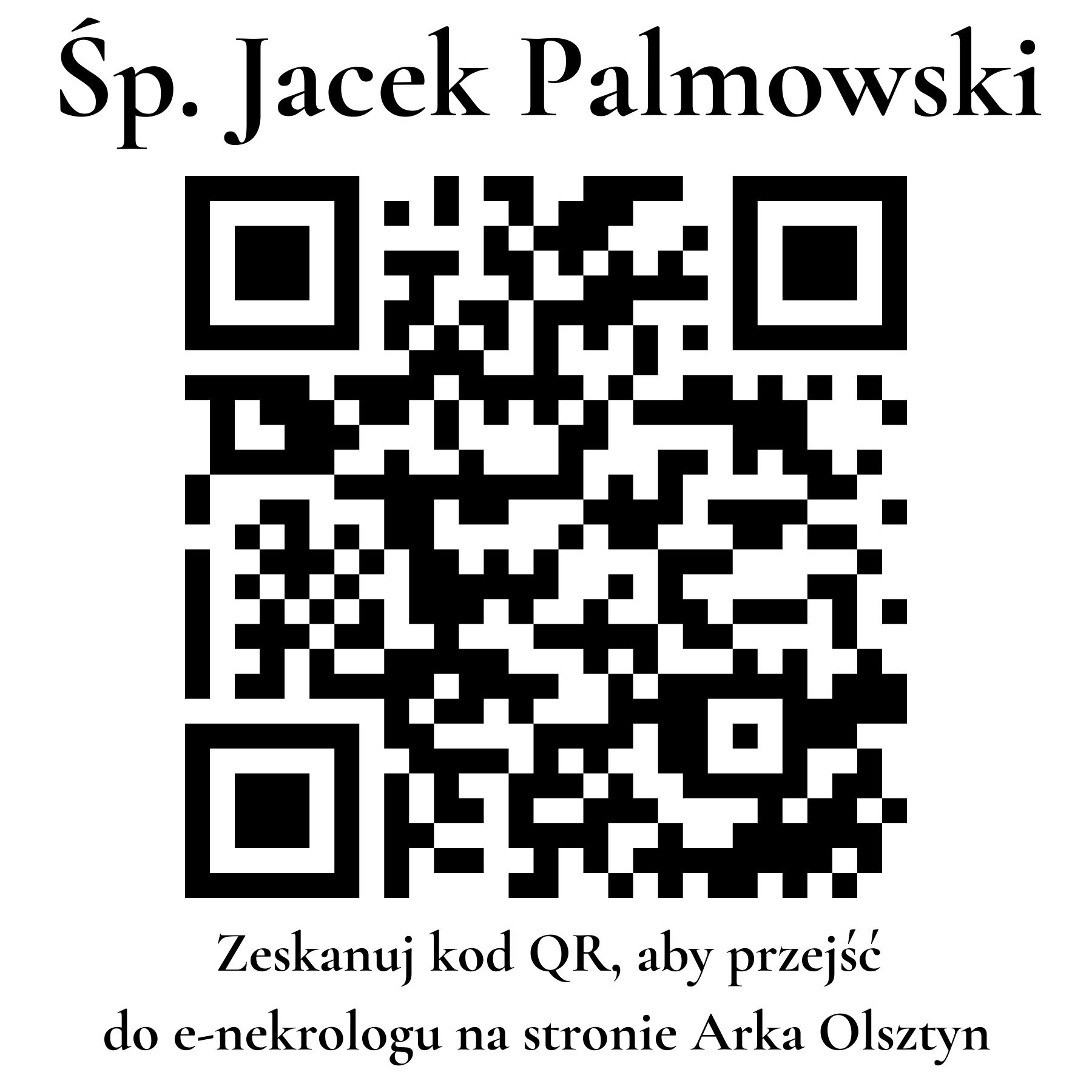 Kod QR do nekrologu Jacek Palmowski