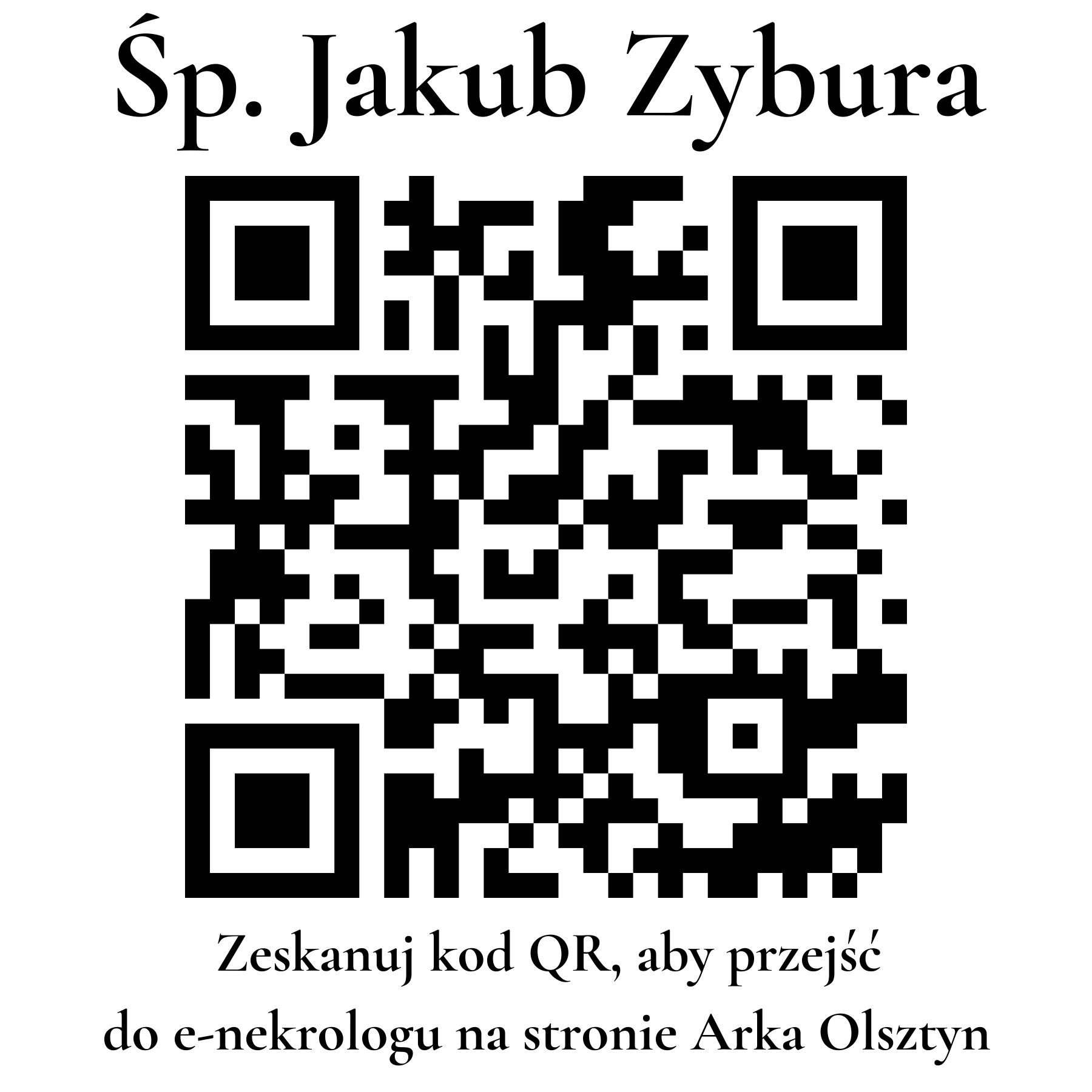 Kod QR do nekrologu Jakub Zybura