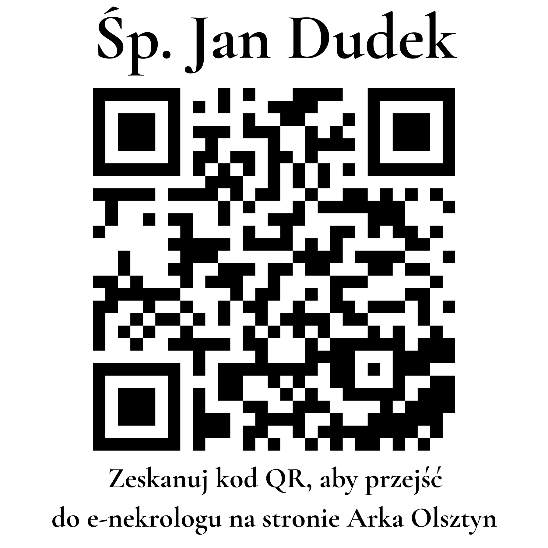 Kod QR do nekrologu Jan Dudek