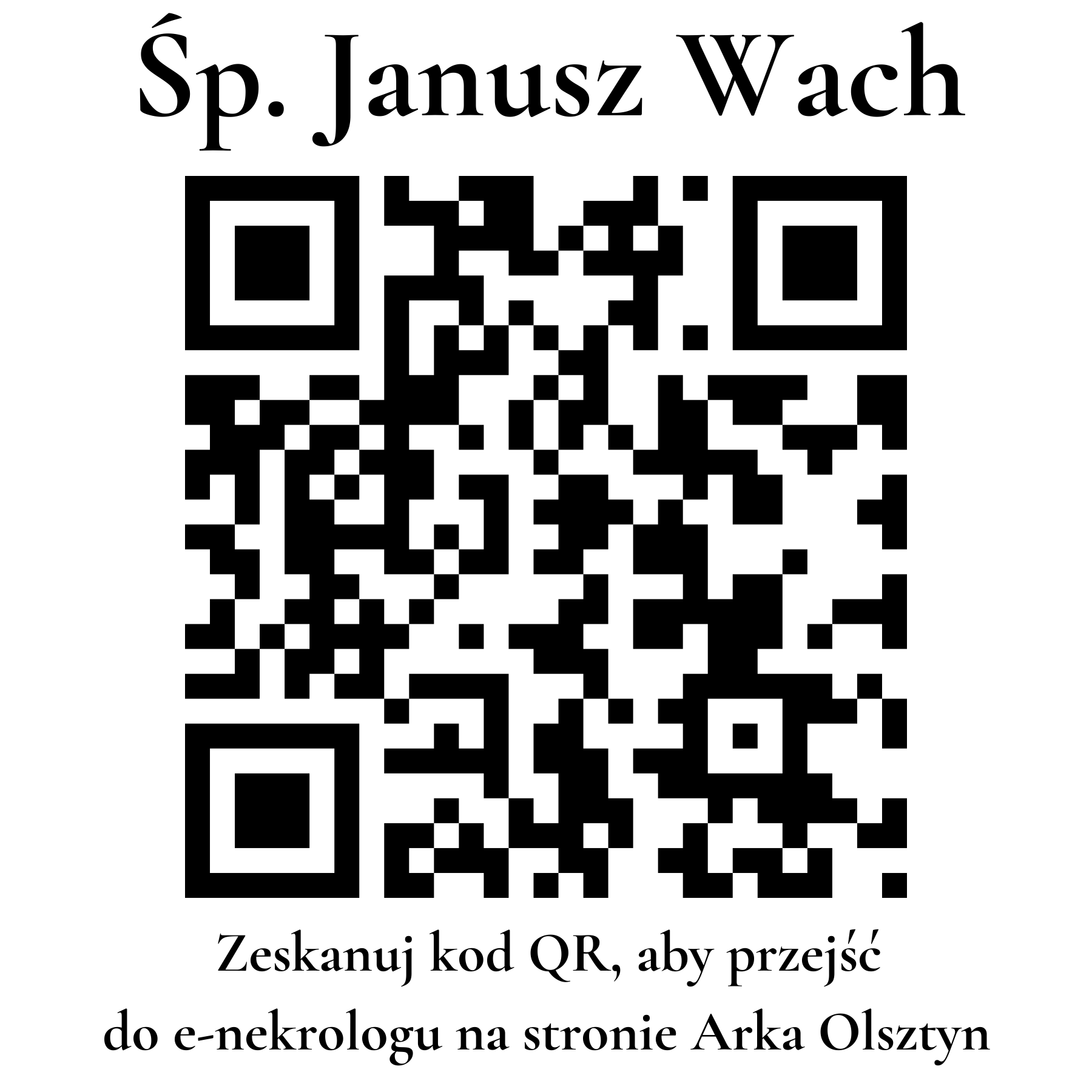 Kod QR do nekrologu Janusz Wach