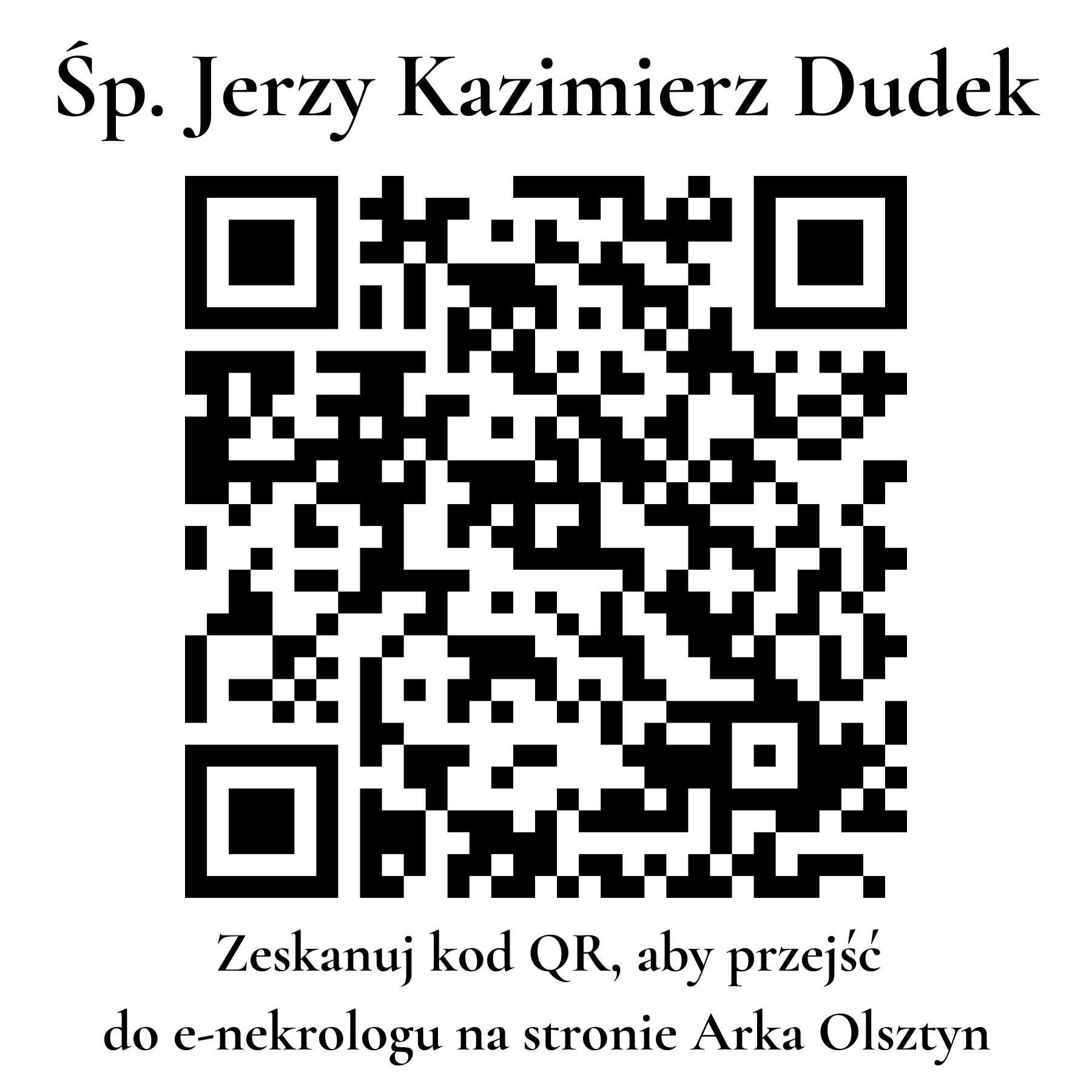 Kod QR do nekrologu Jerzy Kazimierz Dudek