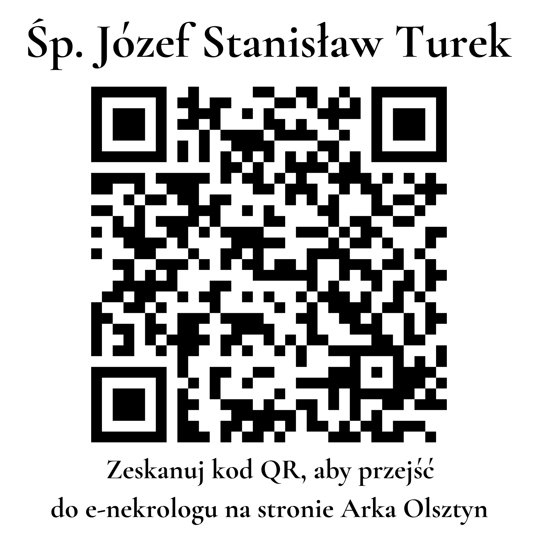 Kod QR do nekrologu Józef Stanisław Turek