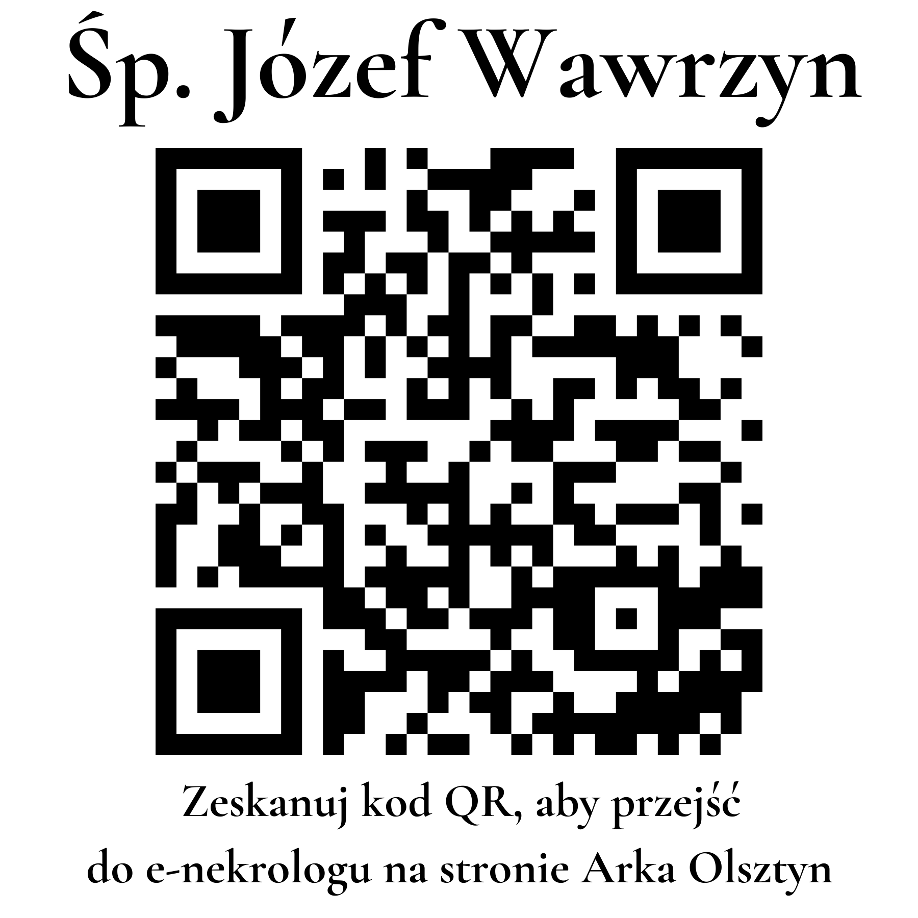 Kod QR do nekrologu Józef Wawrzyn