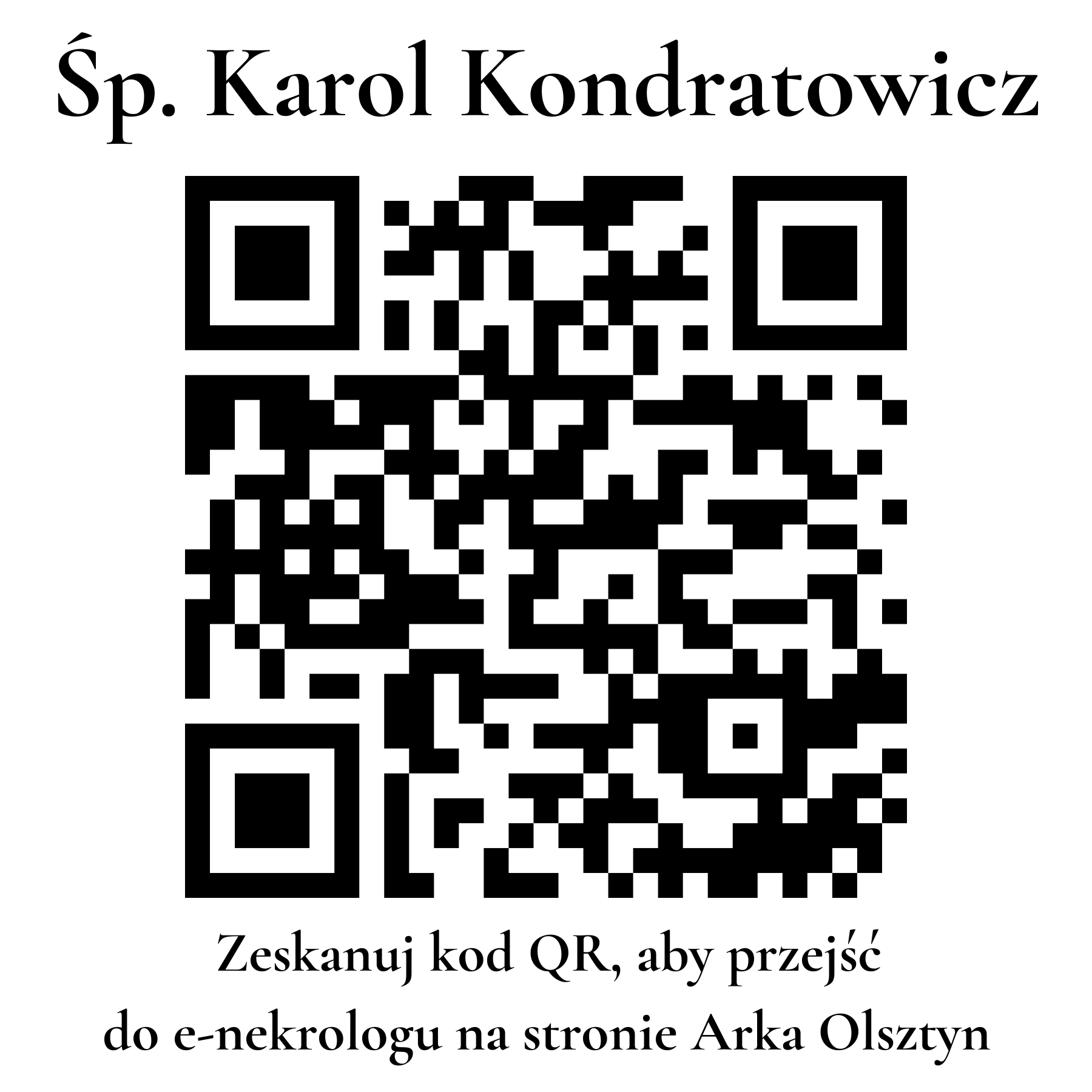 Kod QR do nekrologu Karol Kondratowicz