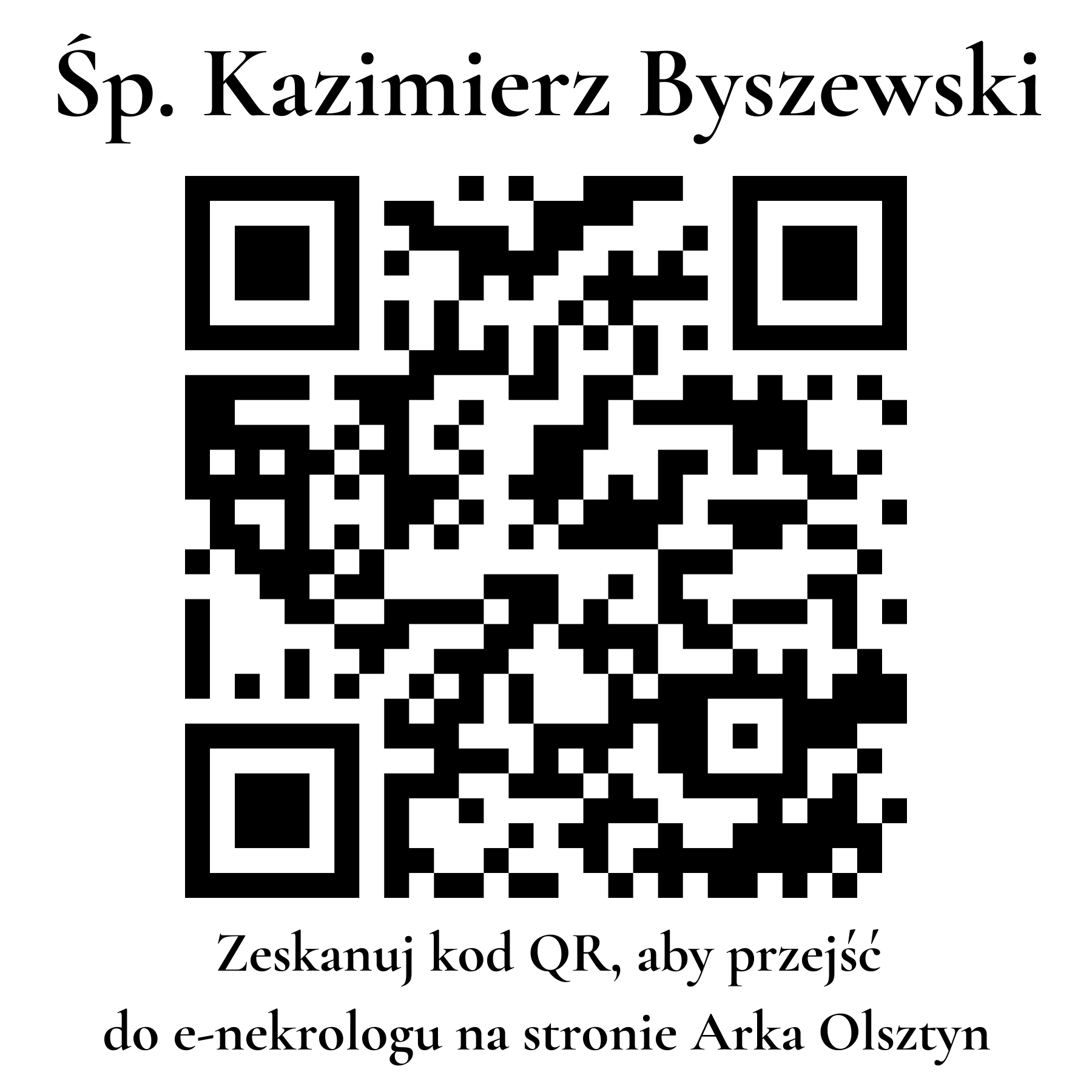 Kod QR do nekrologu Kazimierz Byszewski