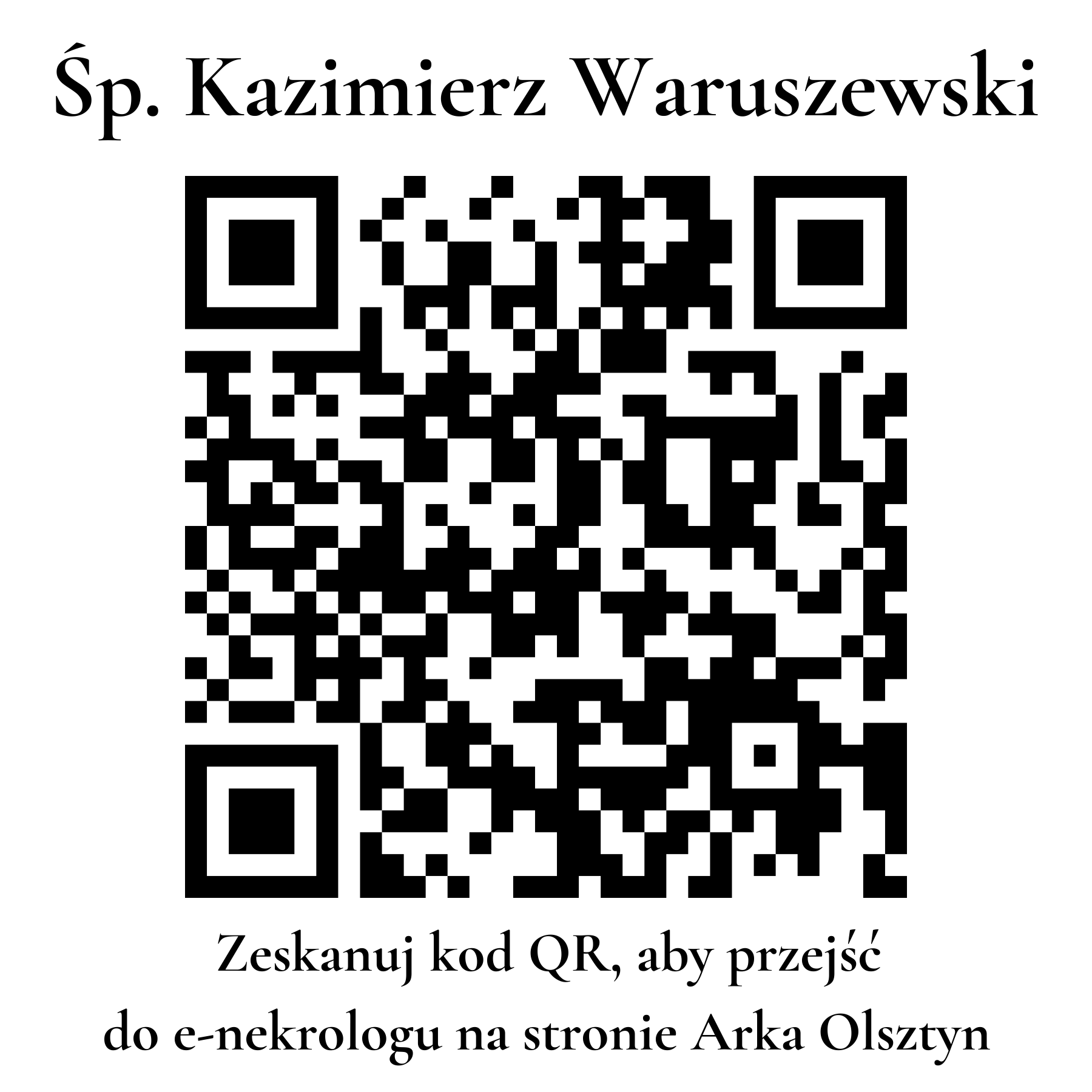 Kod QR do nekrologu Kazimierz Waruszewski