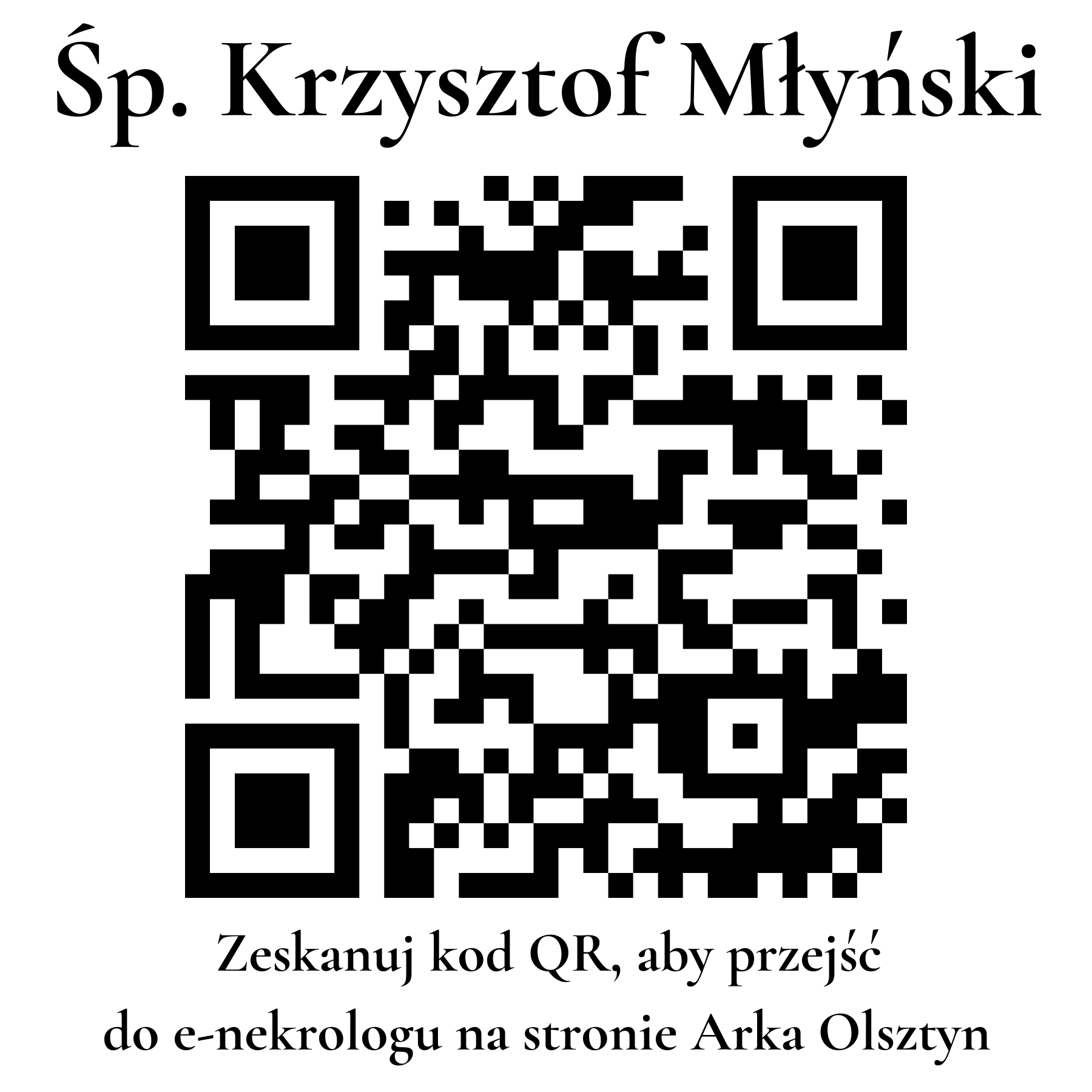 Kod QR do nekrologu Krzysztof Młyński