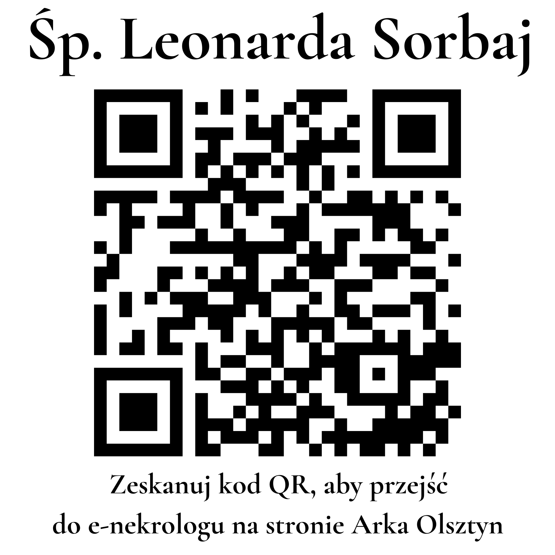 Kod QR do nekrologu Leonarda Sorbaj
