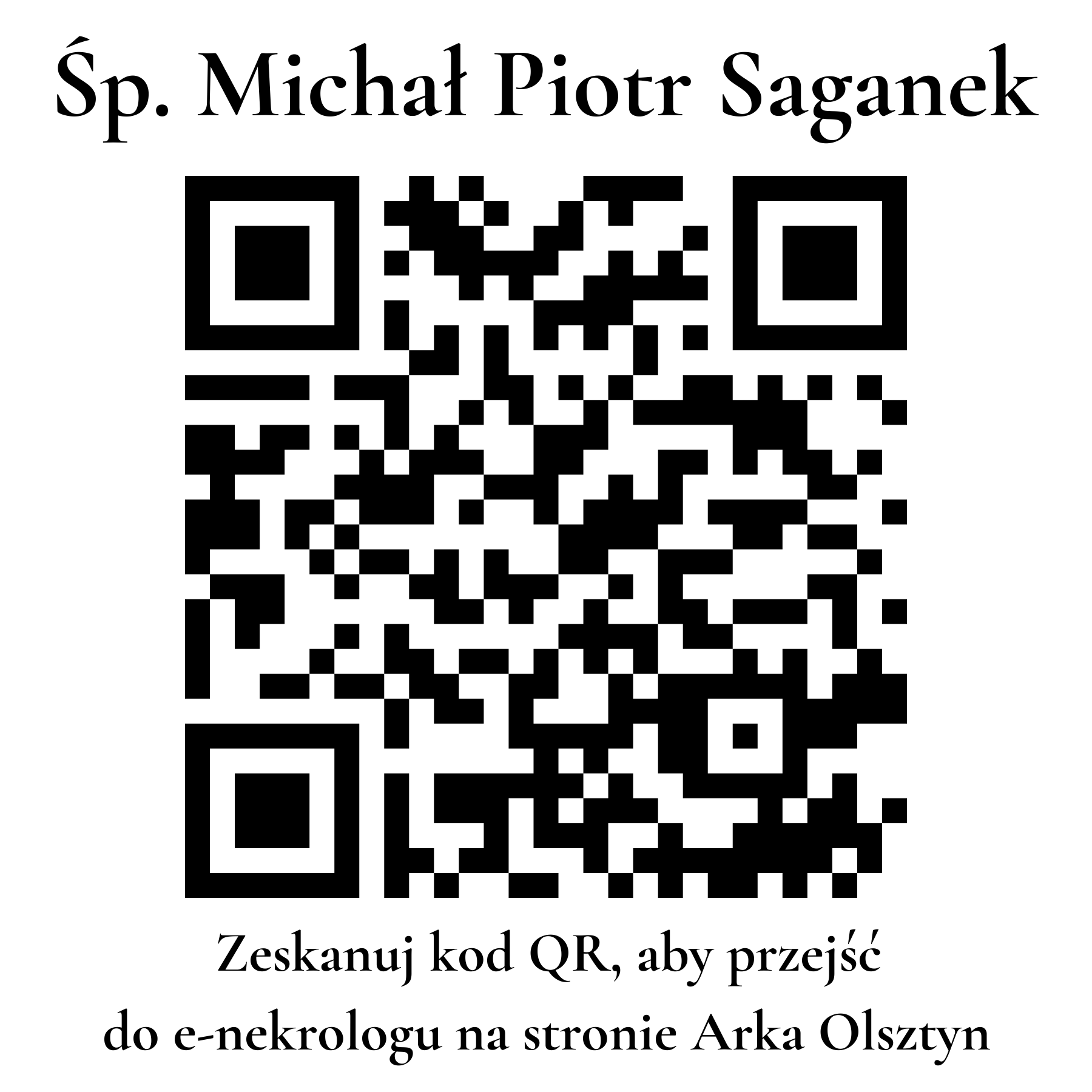 Kod QR do nekrologu Michał Piotr Saganek