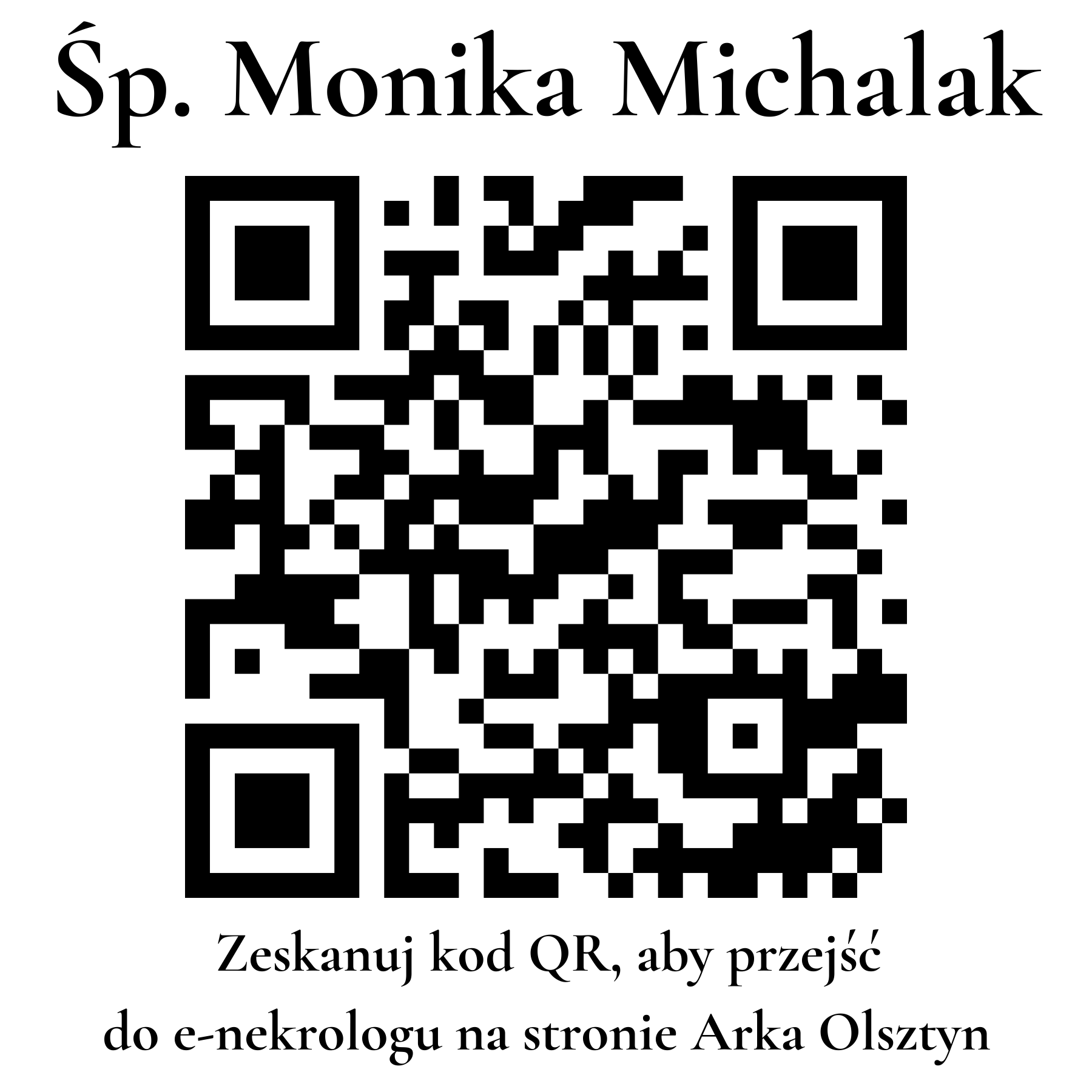 Kod QR do nekrologu Monika Michalak