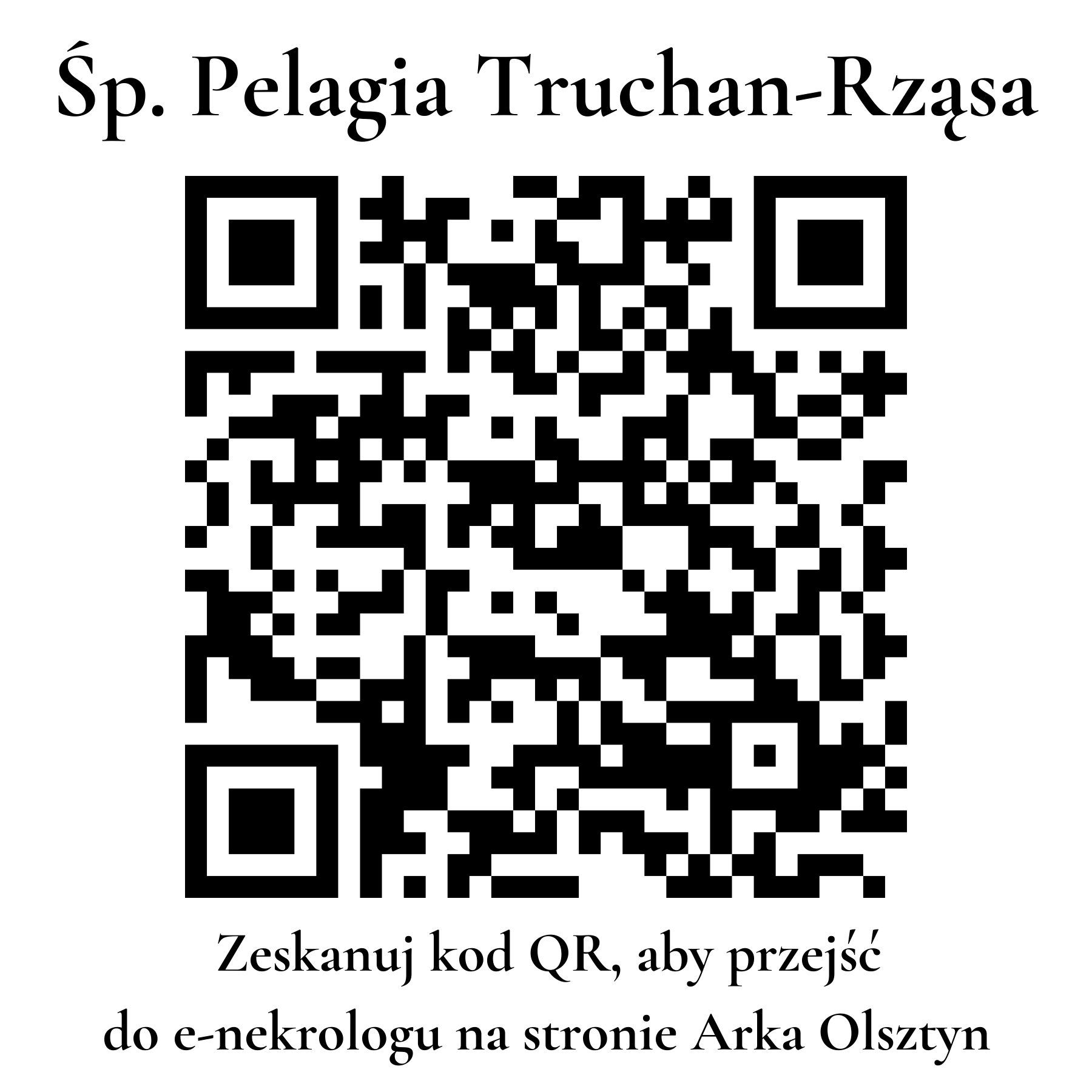 Kod QR do nekrologu Pelagia Truchan-Rząsa