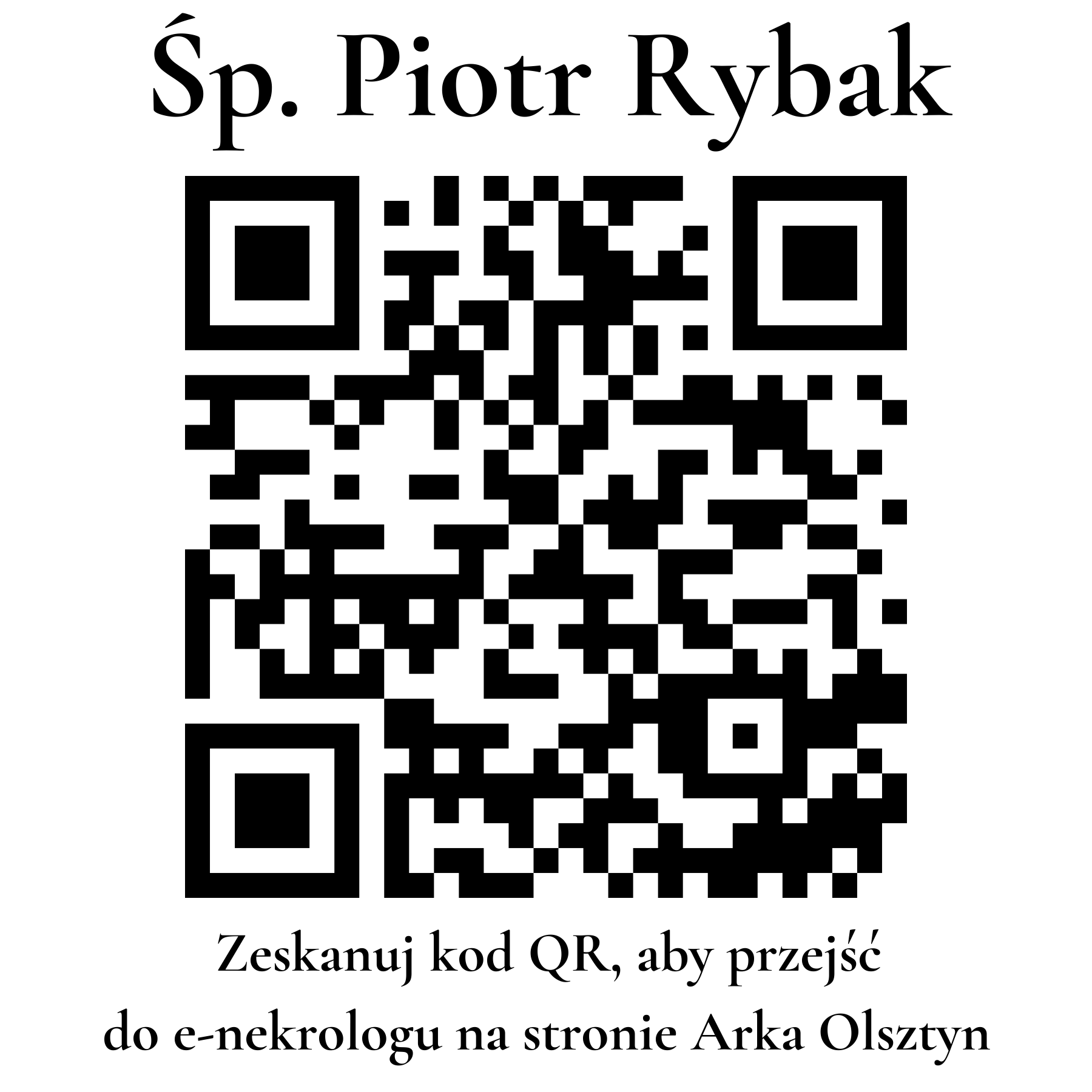 Kod QR do nekrologu Piotr Rybak
