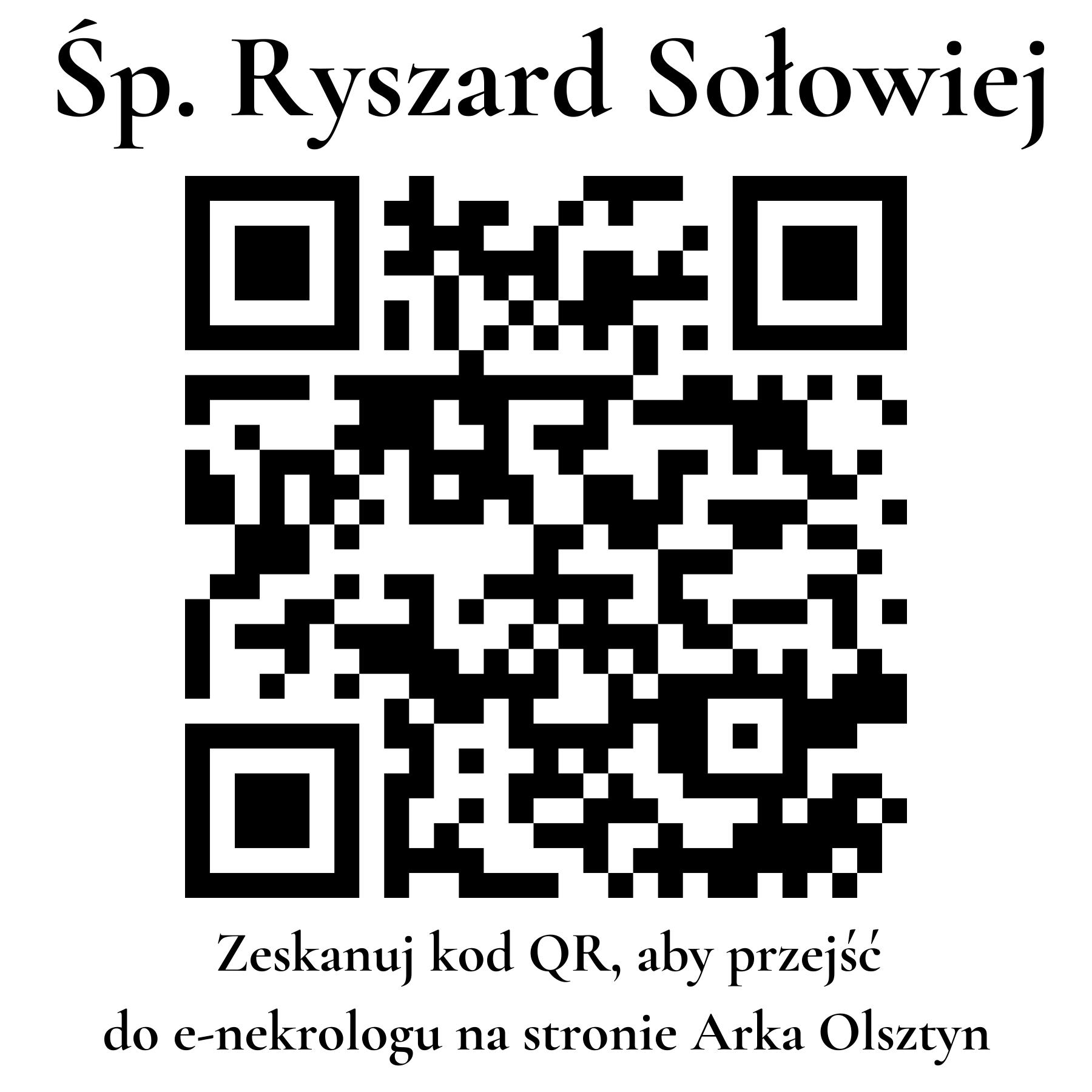 Kod QR do nekrologu Ryszard Sołowiej