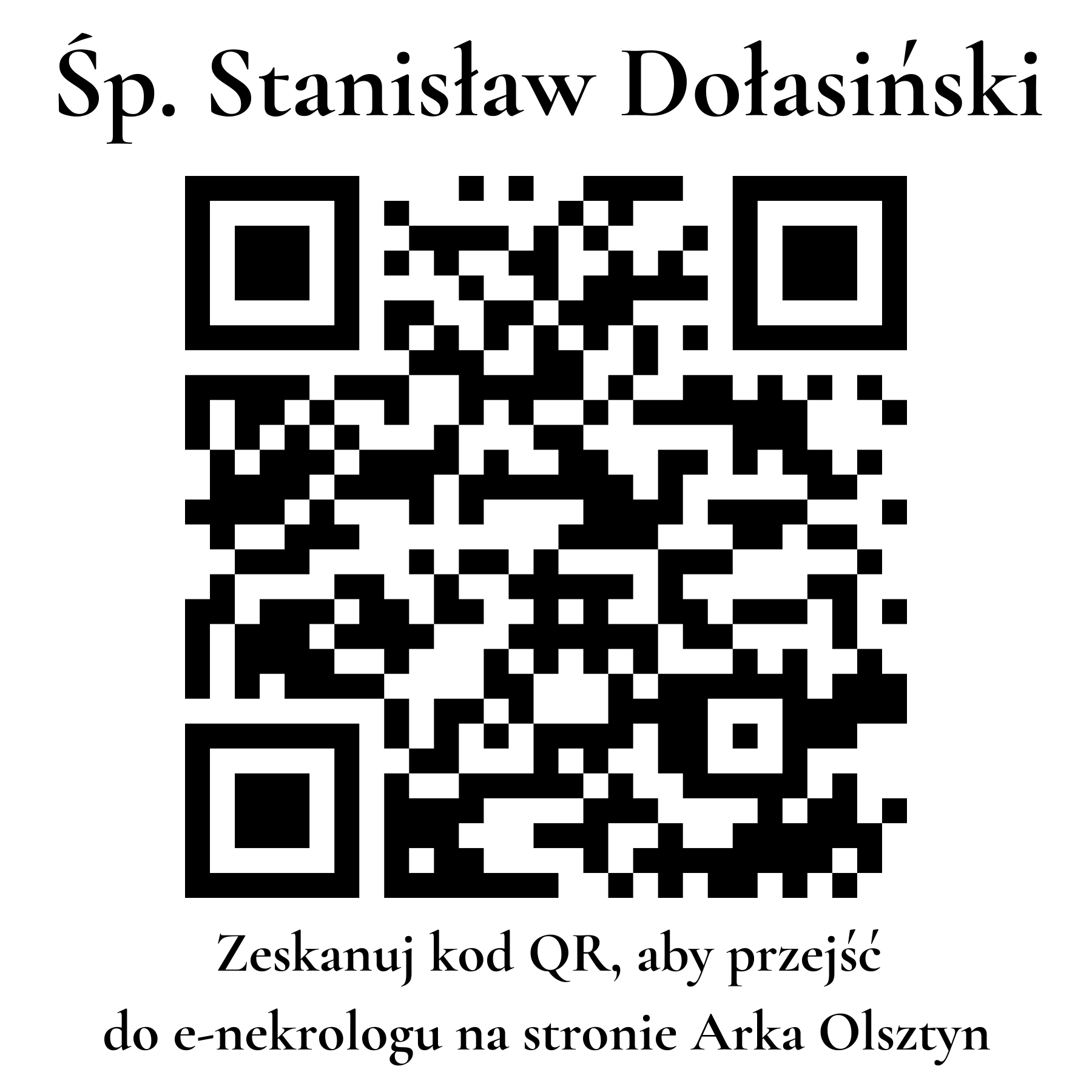 Kod QR do nekrologu Stanisław Dołasiński