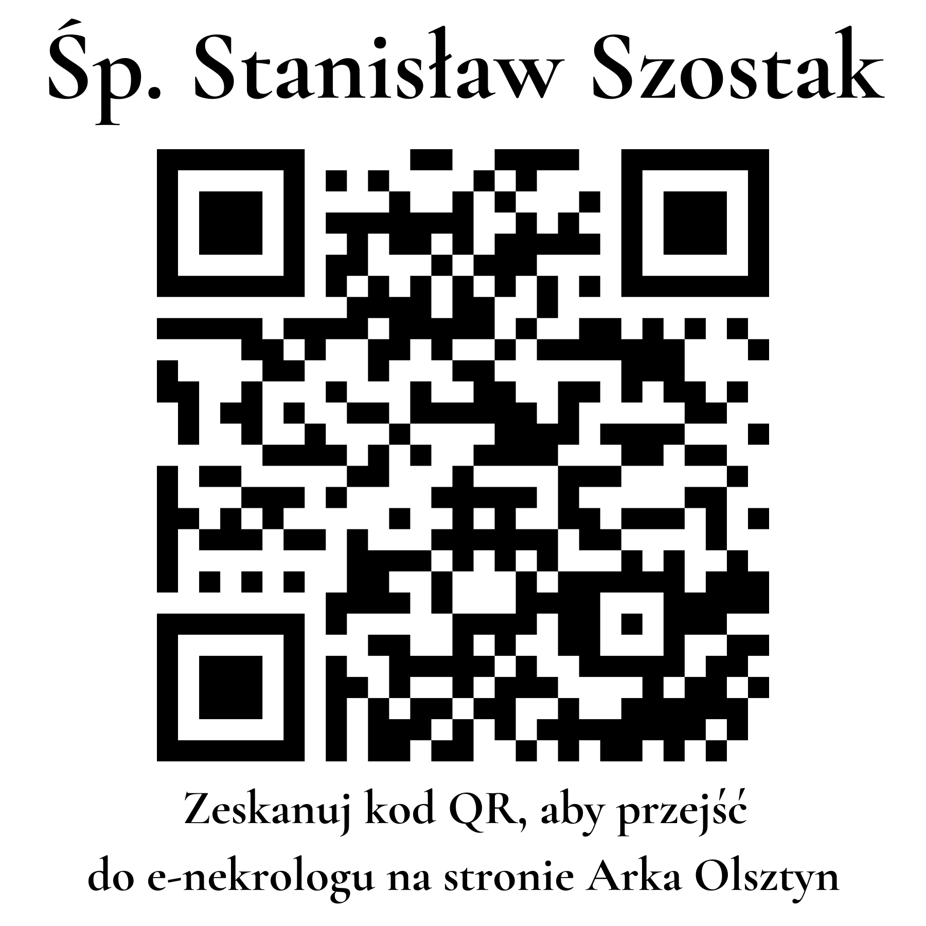Kod QR do nekrologu Stanisław Szostak