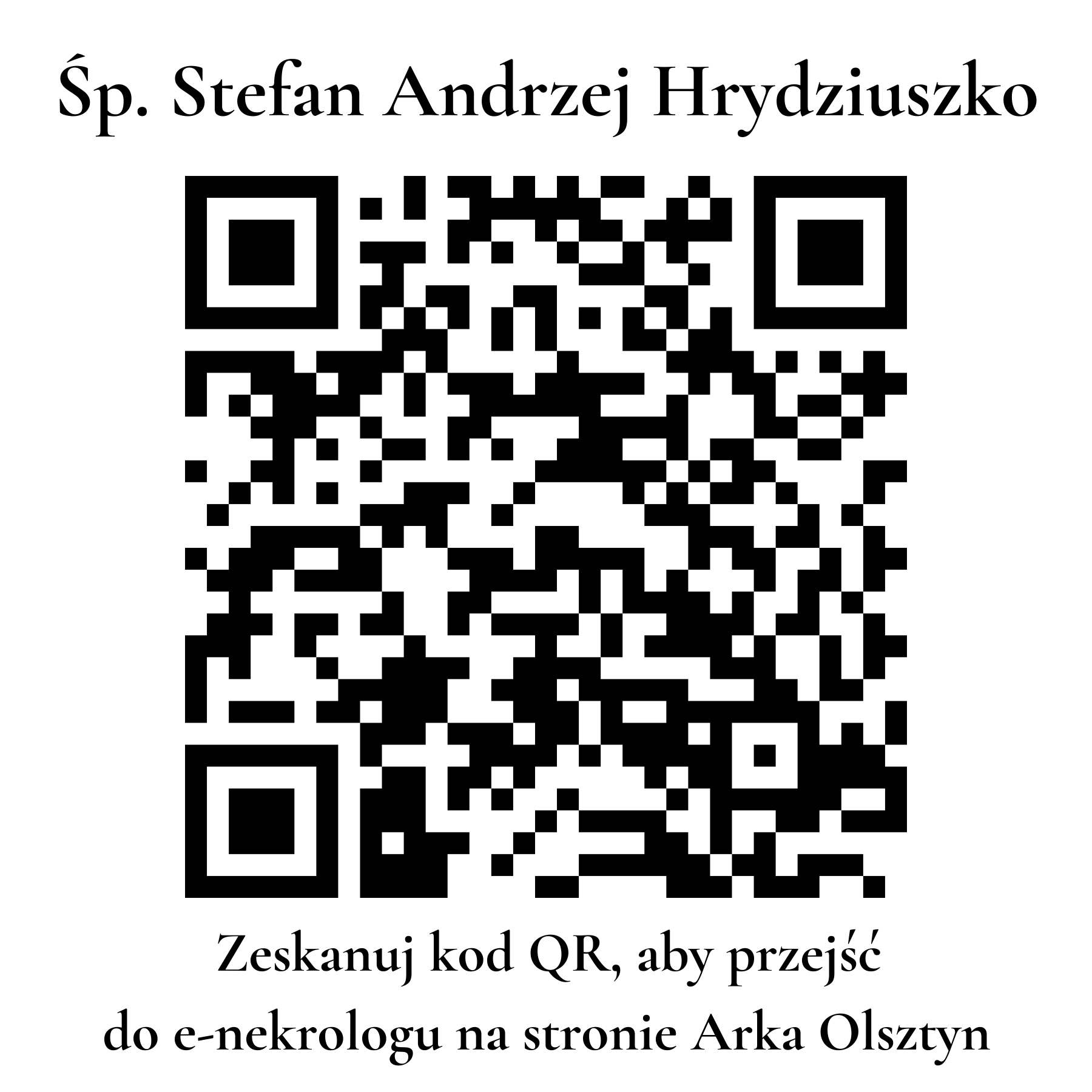 Kod QR do nekrologu Stefan Andrzej Hrydziuszko
