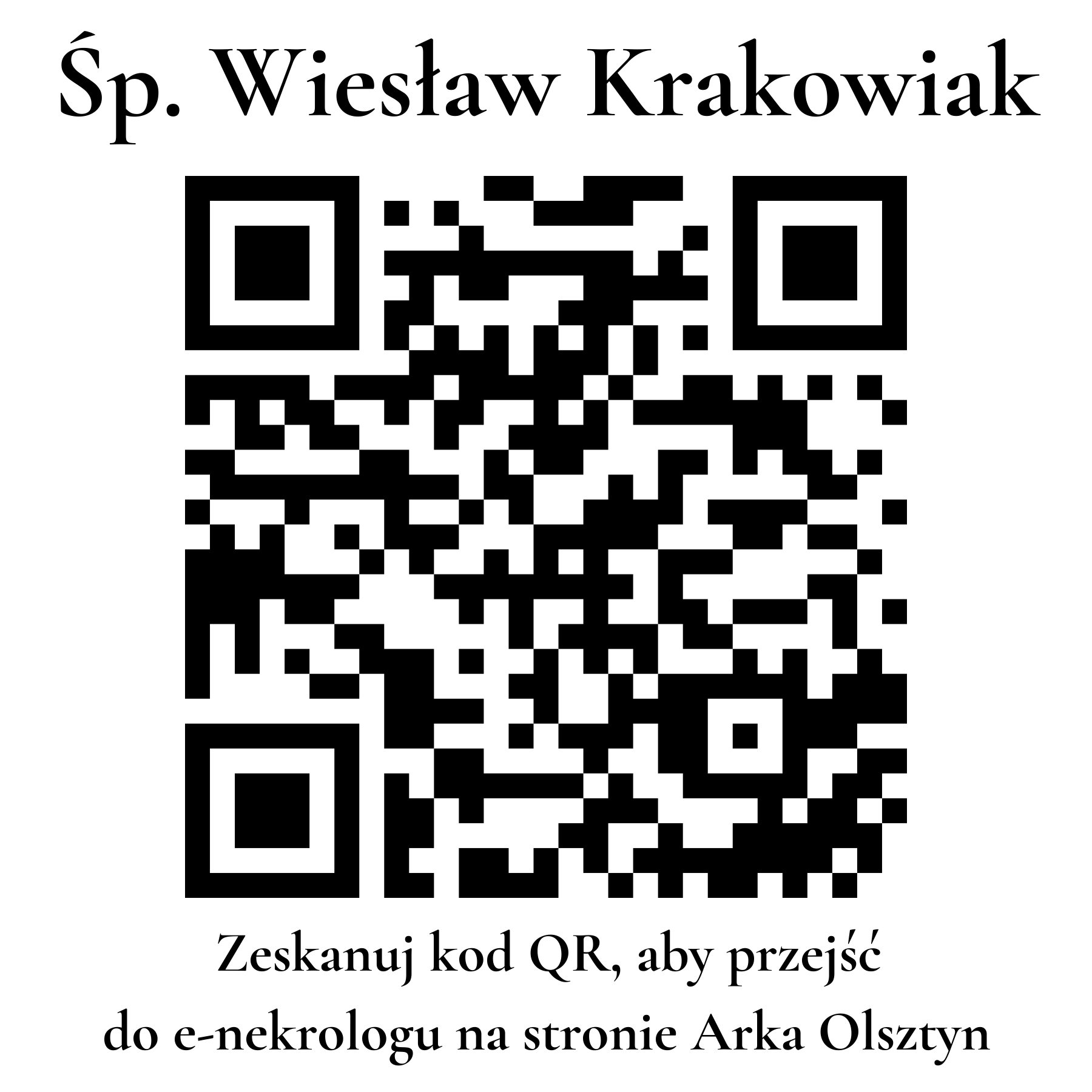 Kod QR do nekrologu Wiesław Krakowiak