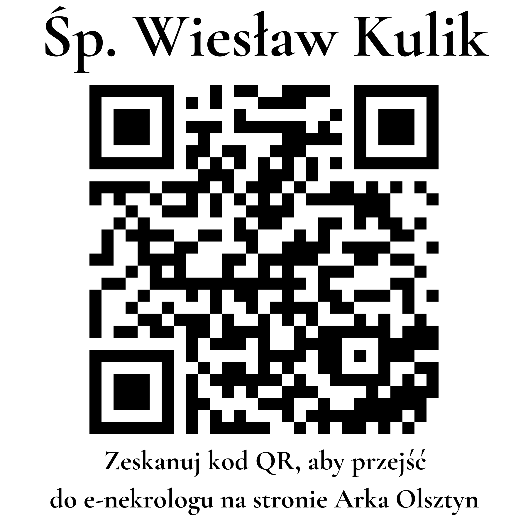 Kod QR do nekrologu Wiesław Kulik