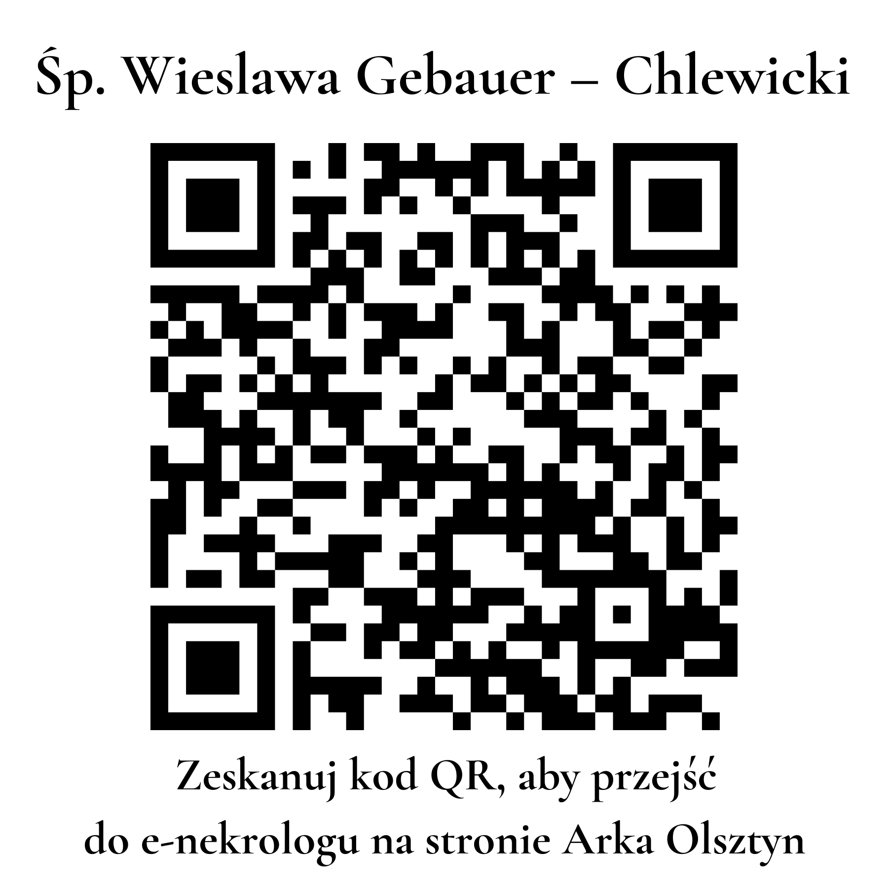 Kod QR do nekrologu Wieslawa Gebauer – Chlewicki
