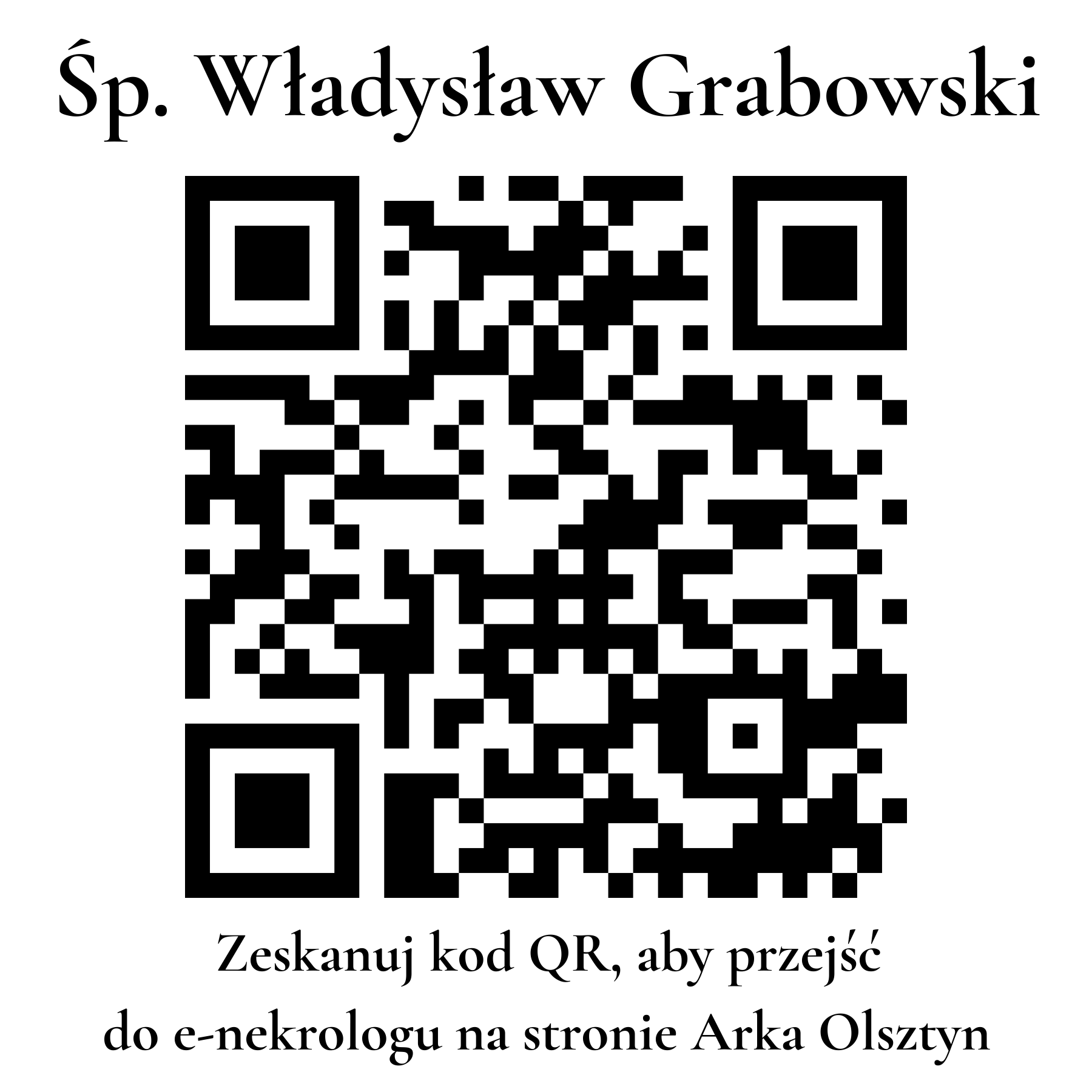 Kod QR do nekrologu Władysław Grabowski