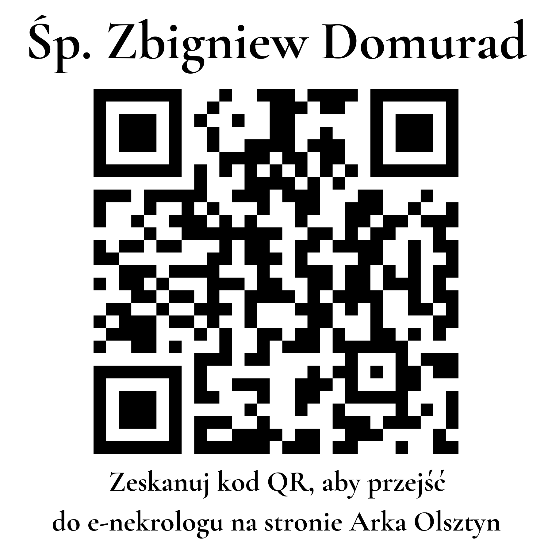 Kod QR do nekrologu Zbigniew Domurad