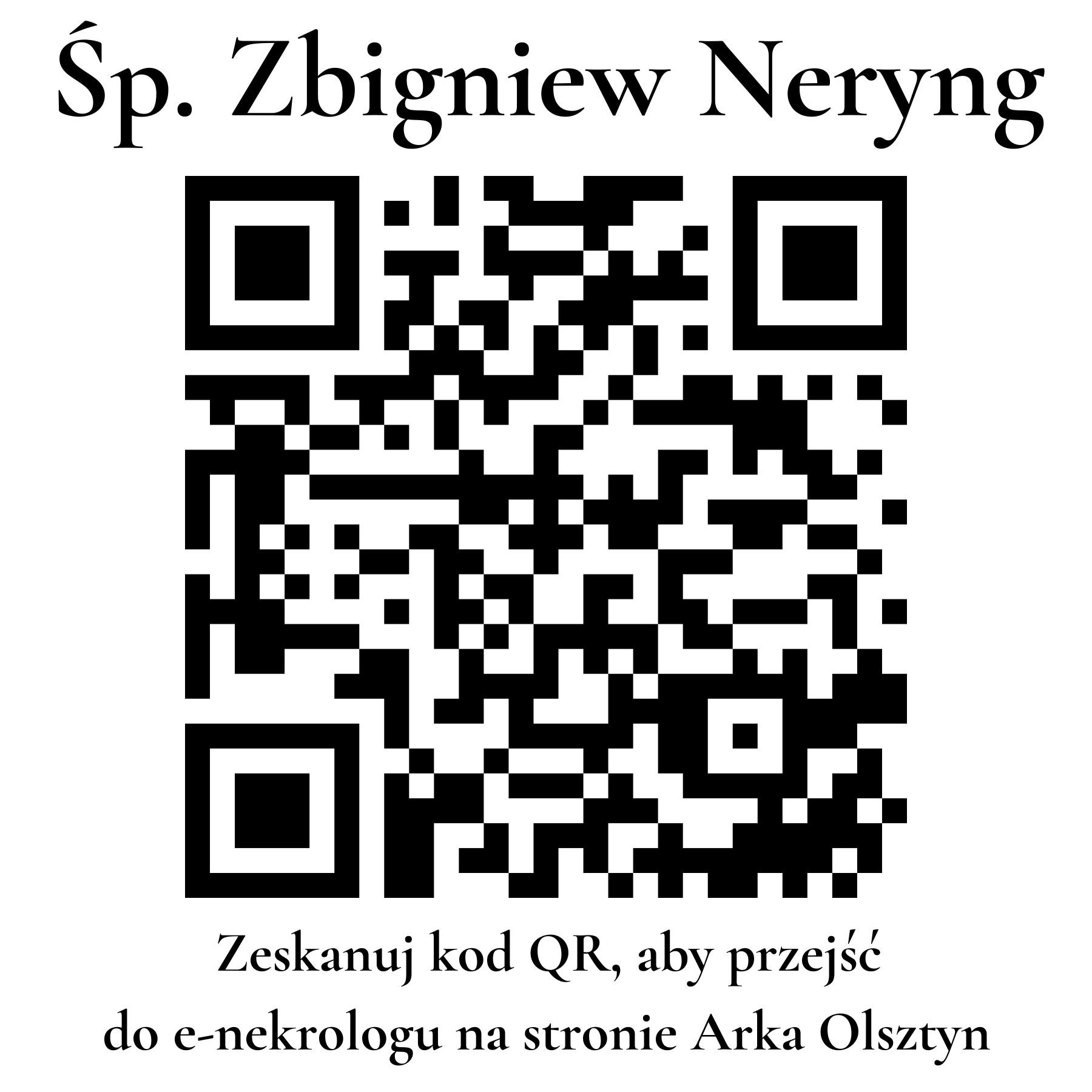 Kod QR do nekrologu Zbigniew Neryng