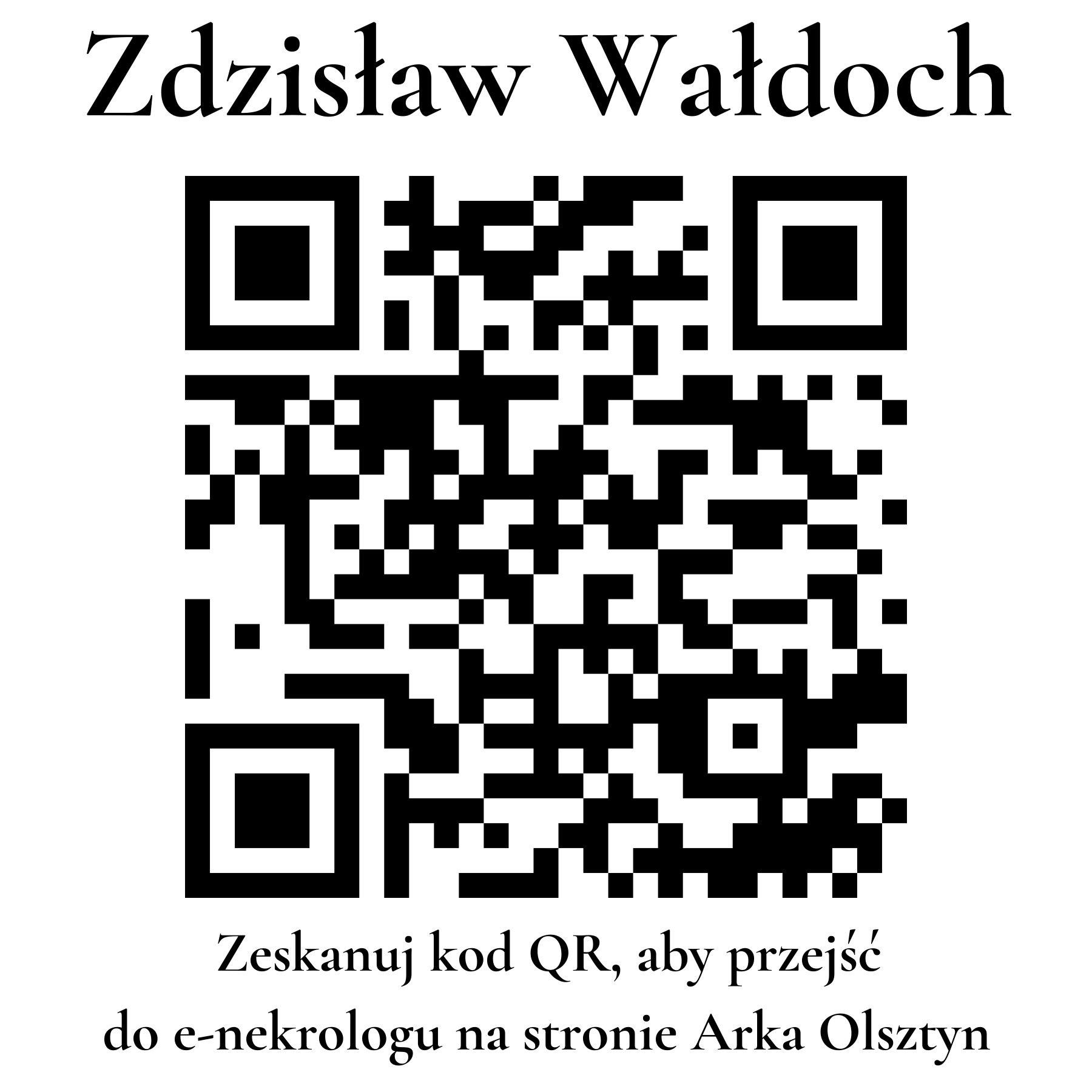 Kod QR do nekrologu Zdzisław Wałdoch